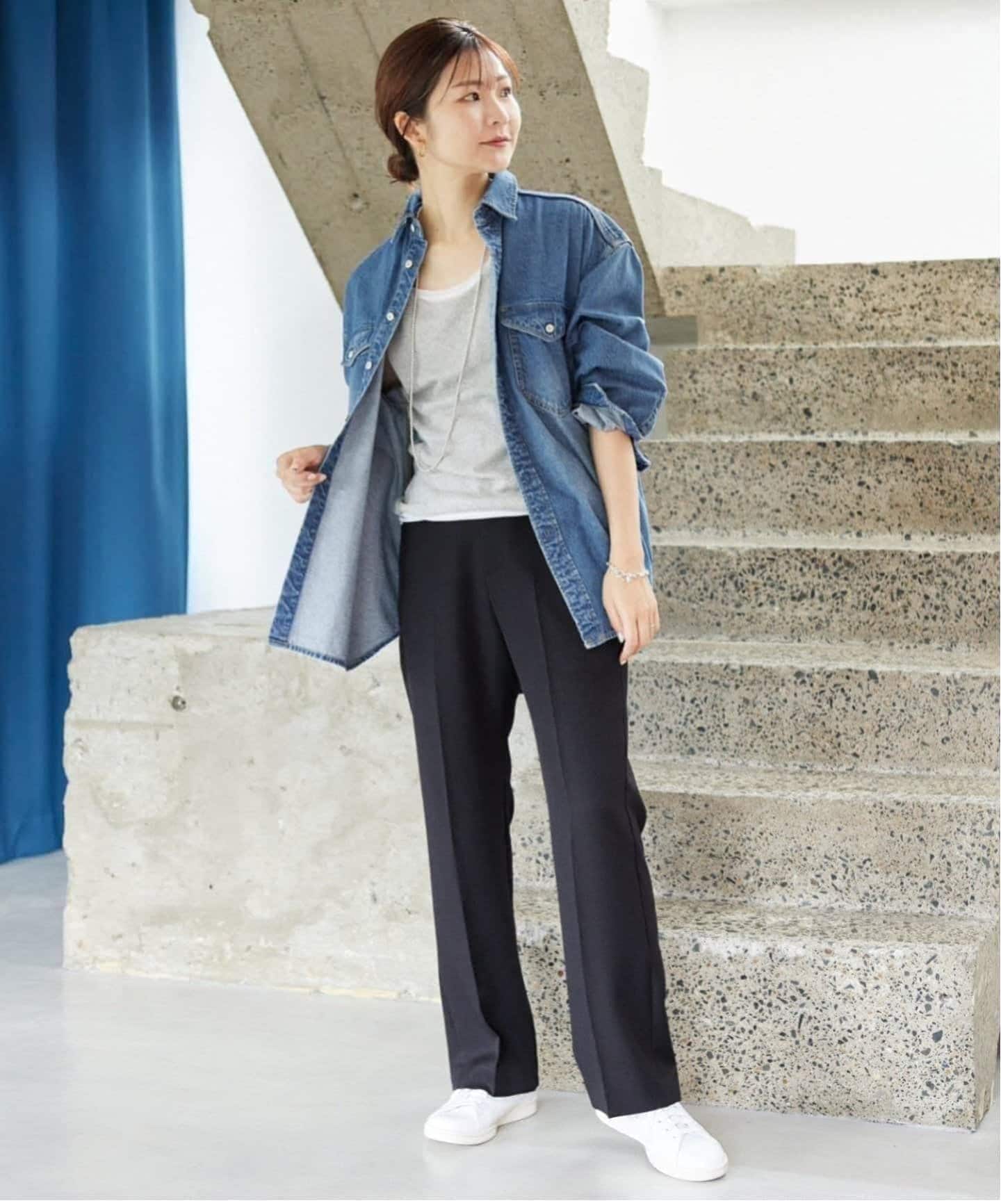 SLOBE IENAイエナ LE DENIM BDUシャツ WEB限定/追加》LE DENIM BDUデニムシャツ（シャツ／ブラウス