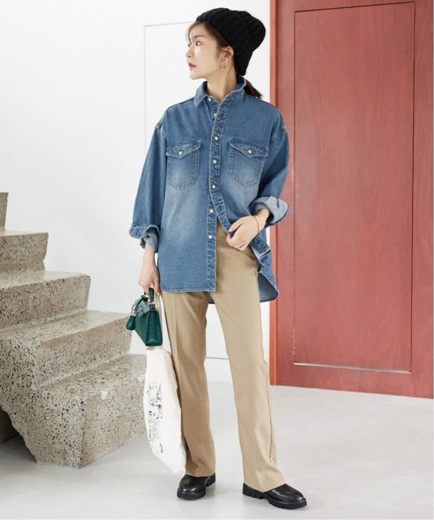 新品タグ付き！SLOBE IENA  LE DENIMライトオンスBDUシャツ スローブ イエナ SLOBE IENA 《WEB限定/追加予約》LE DENIM BDU