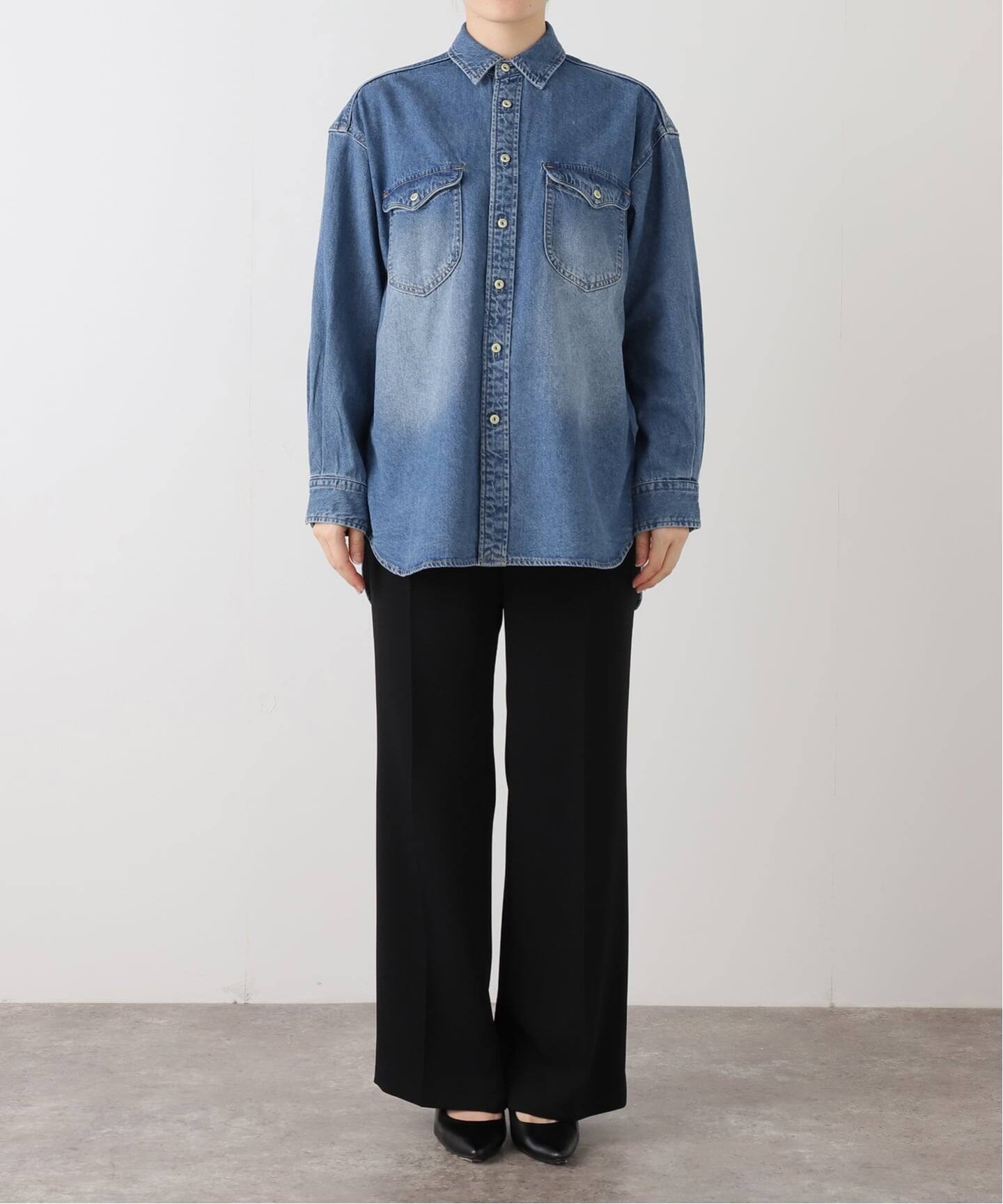 WEB限定/追加3》LE DENIM BDUデニムシャツ（シャツ／ブラウス）｜SLOBE