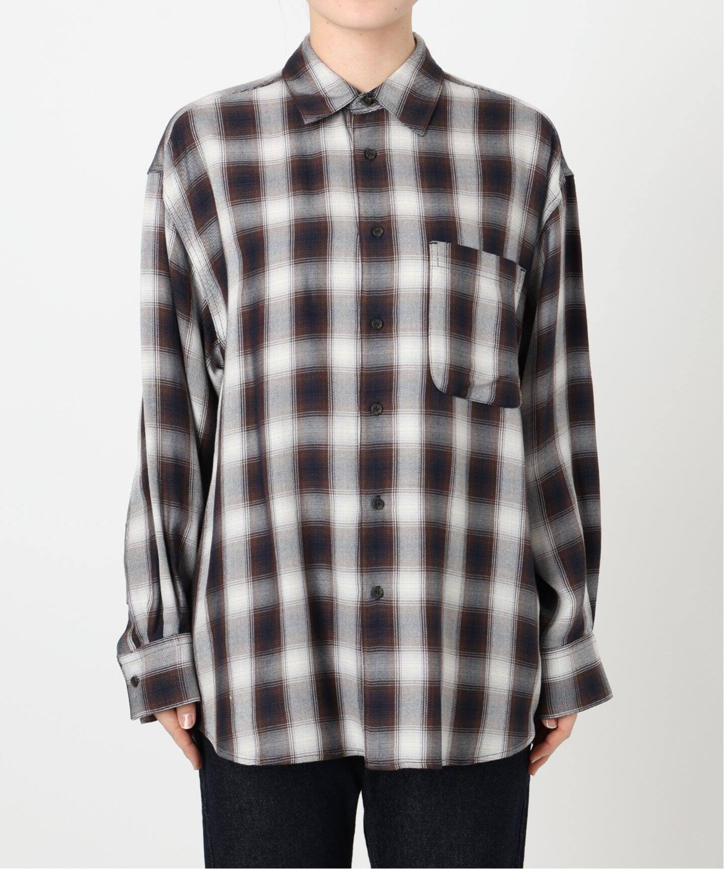 ドレープチェックルーズシャツ（シャツ／ブラウス）｜SLOBE IENA