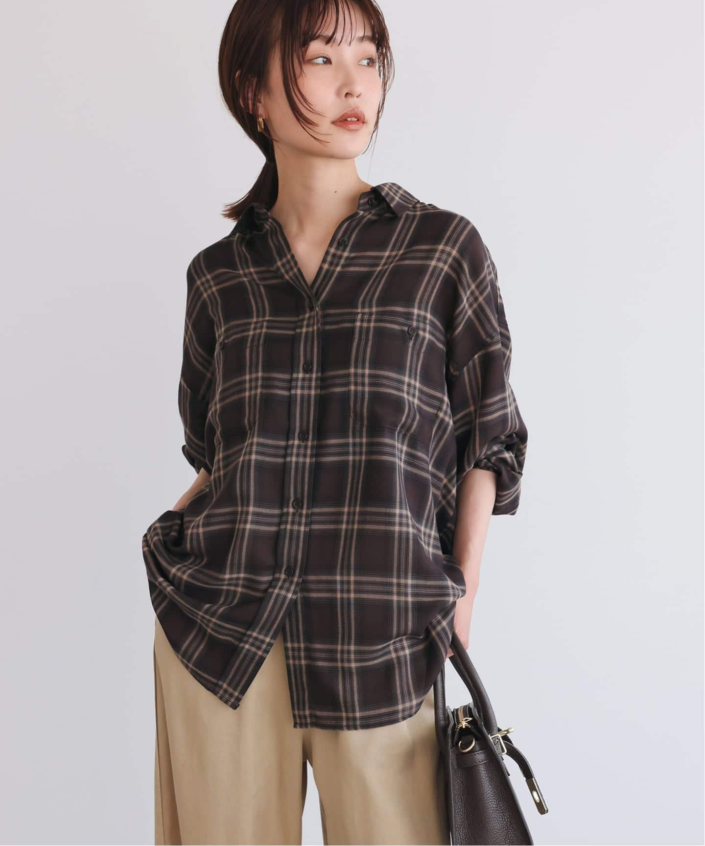 SLOBE IENA 新品 ビエラチェックルーズシャツ ビエラチェックルーズシャツ（シャツ／ブラウス）｜SLOBE IENA