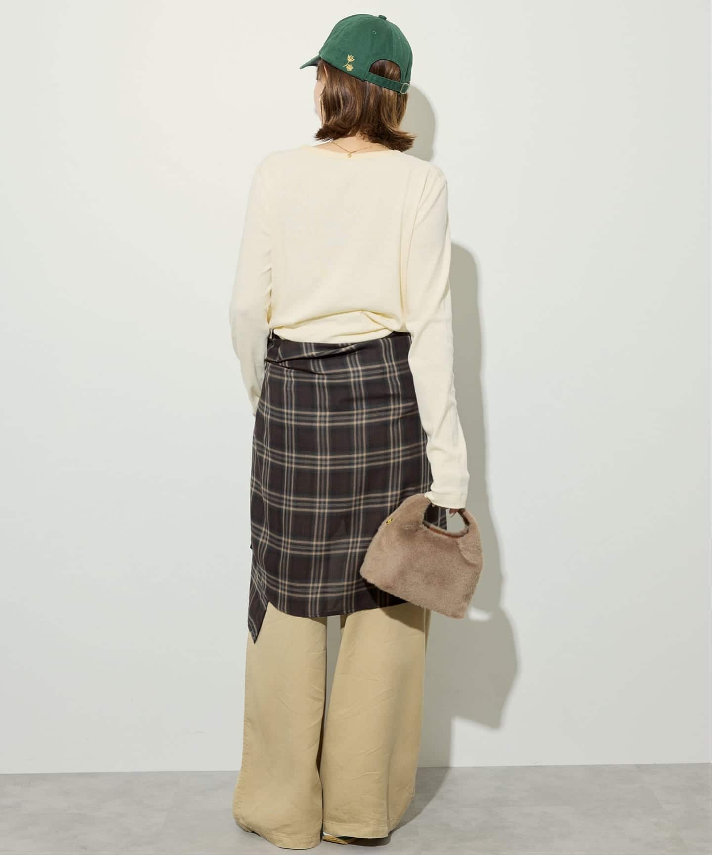 新品タグ付新品　ビエラチェックルーズシャツ　ブルー　フリーサイズ 追加》ビエラチェックルーズシャツ（シャツ／ブラウス）｜SLOBE