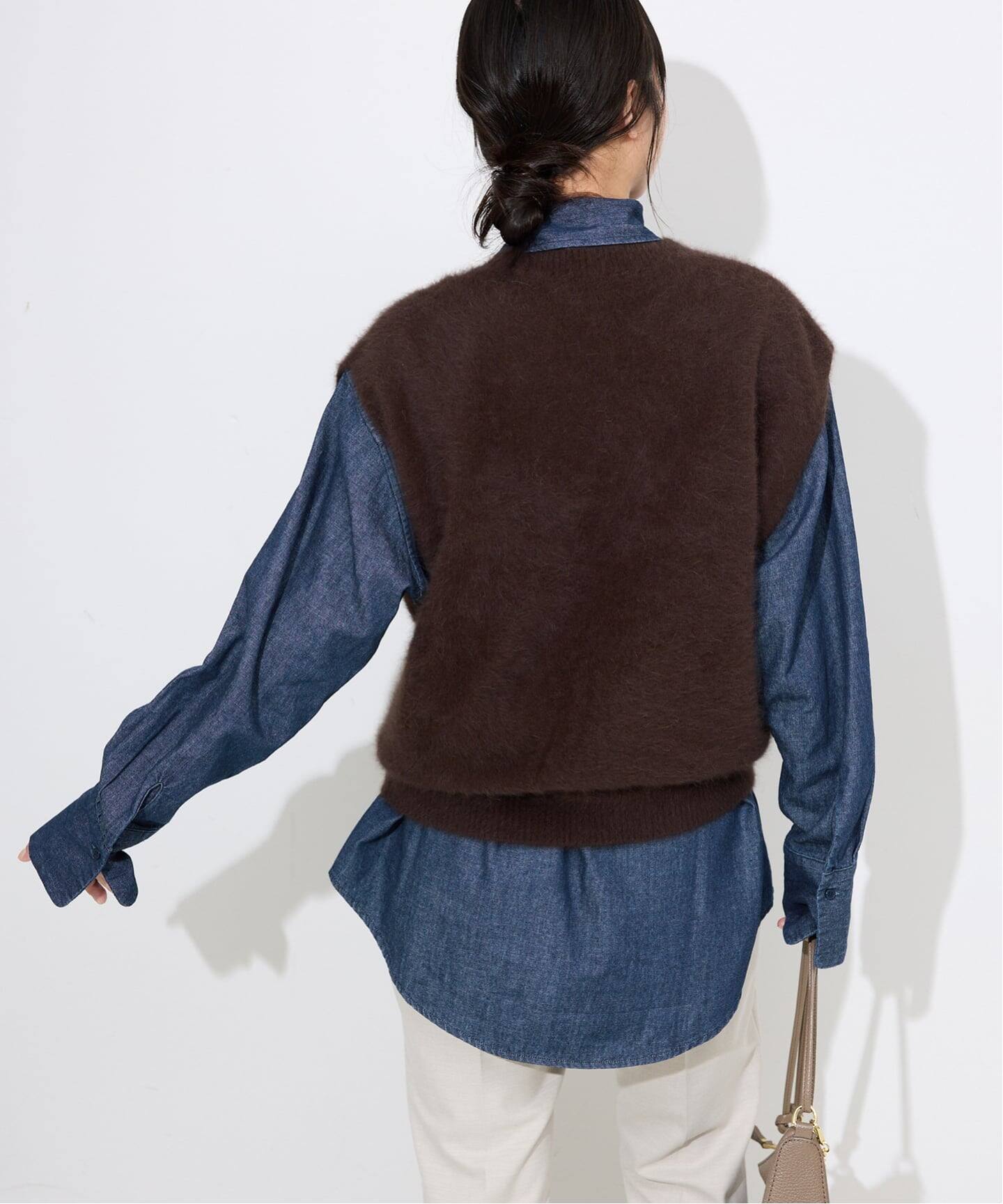 フェザーデニムビッグボウタイシャツ（シャツ／ブラウス）｜SLOBE IENA