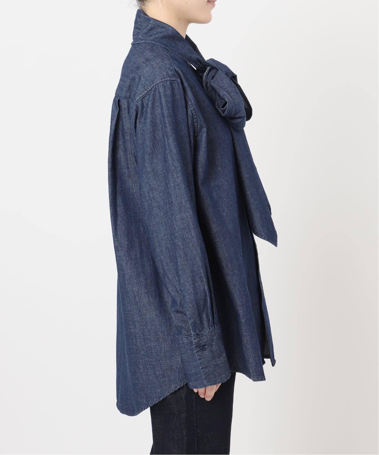 フェザーデニムビッグボウタイシャツ（シャツ／ブラウス）｜SLOBE IENA