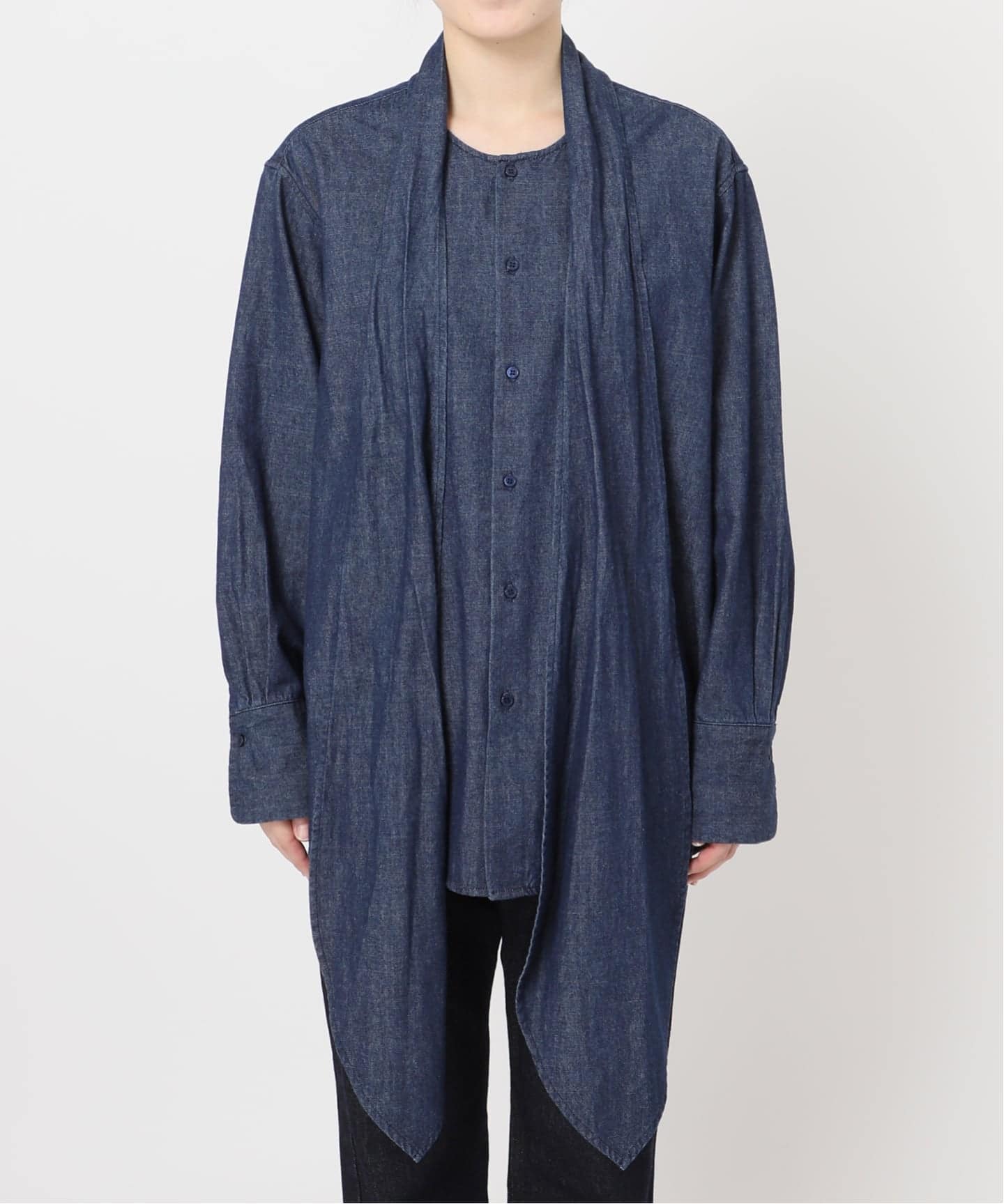 フェザーデニムビッグボウタイシャツ（シャツ／ブラウス）｜SLOBE IENA