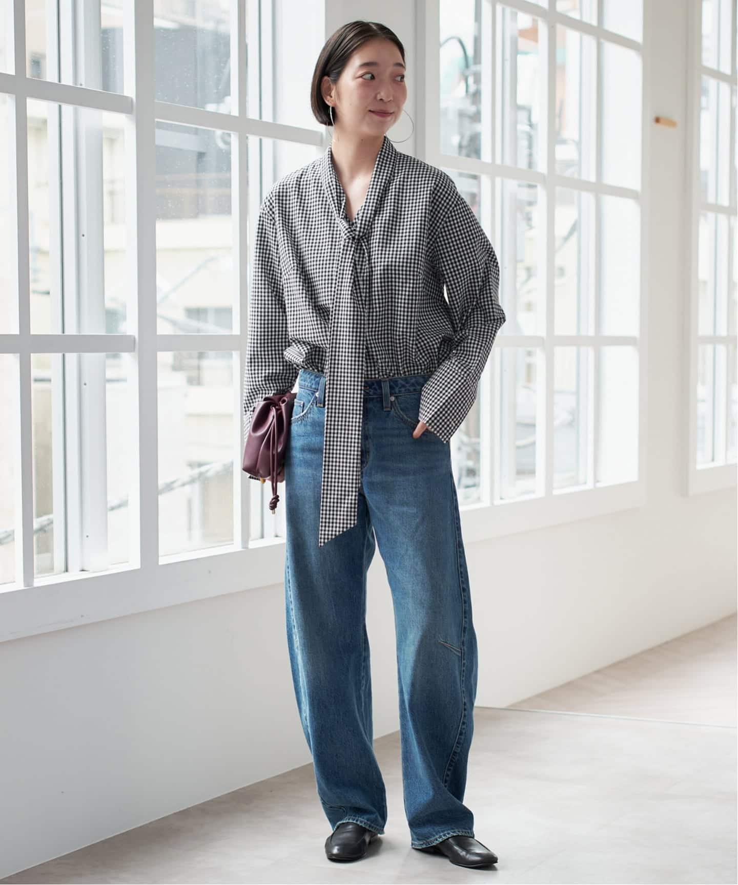 PROVOKE/プロヴォーク ギンガムボウタイシャツ PV-030071（シャツ