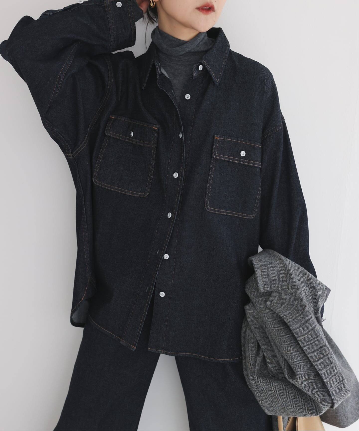 Healthy Denim ダークブルー デニムシャツ Healthy Denim ダークブルー