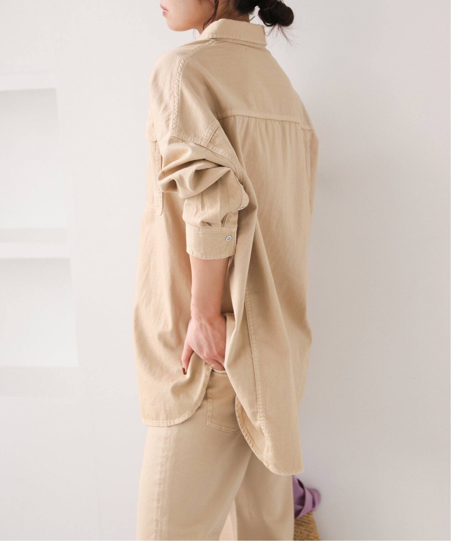 追加》Healthy DENIM/ヘルシーデニム SLOBE別注 ビッグシャツ ALMOND 