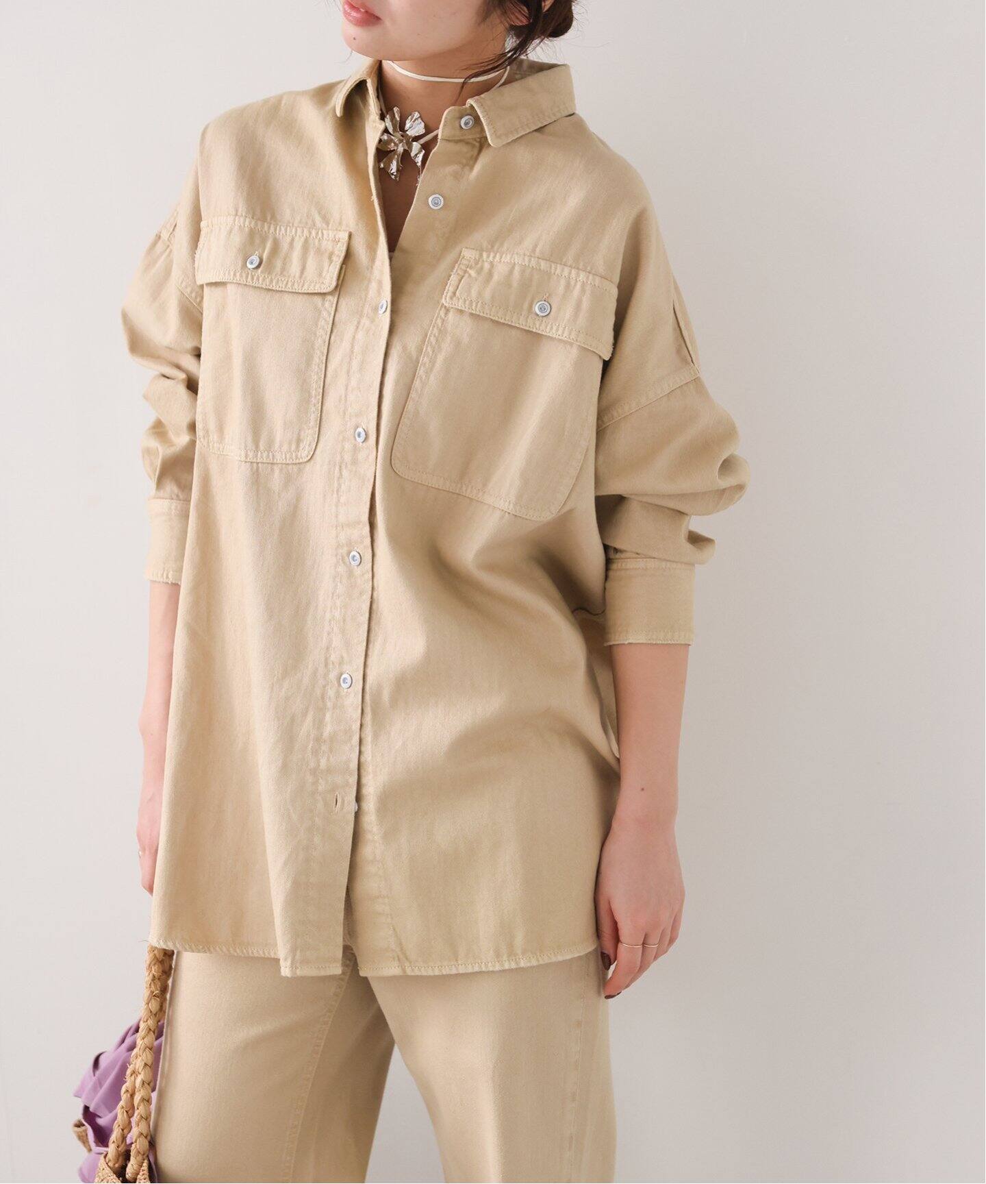 追加》Healthy DENIM/ヘルシーデニム SLOBE別注 ビッグシャツ ALMOND 