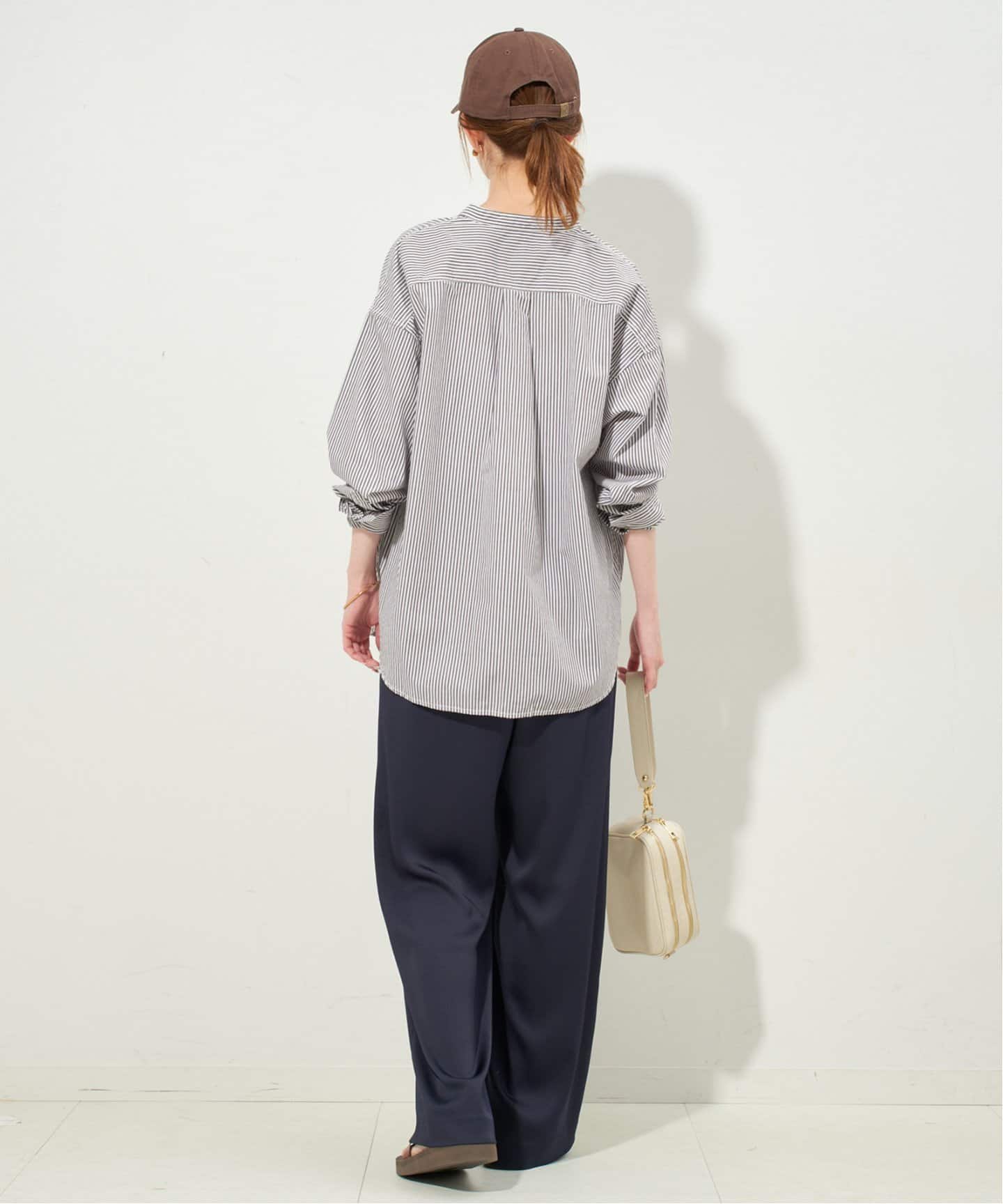 ブラウス シャツ  NAVY/ロイヤルネイビー SLOBE別注 バンドカラーシャツ レディース ROYAL NAVY ブラウス シャツ NAVY/ロイヤルネイビー SLOBE別注