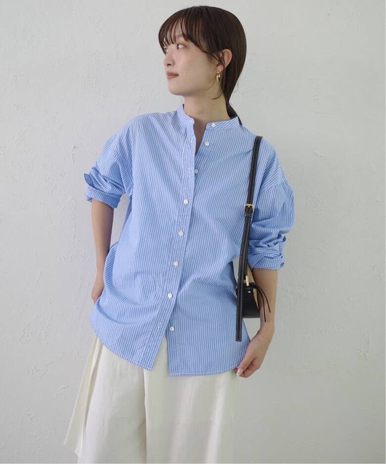 追加》ROYAL NAVY/ロイヤルネイビー SLOBE別注 バンドカラーシャツ 