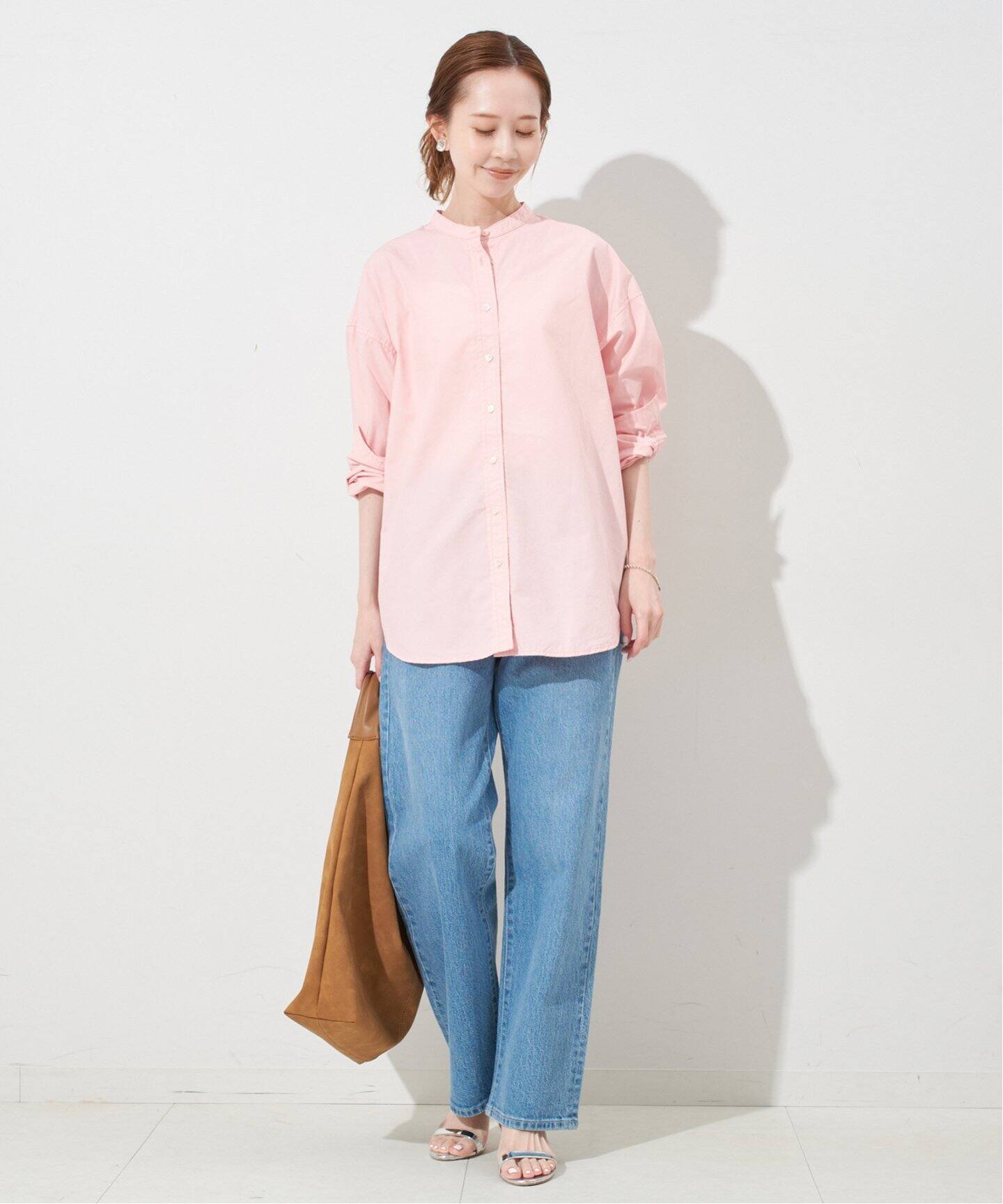 追加》ROYAL NAVY/ロイヤルネイビー SLOBE別注 バンドカラーシャツ 