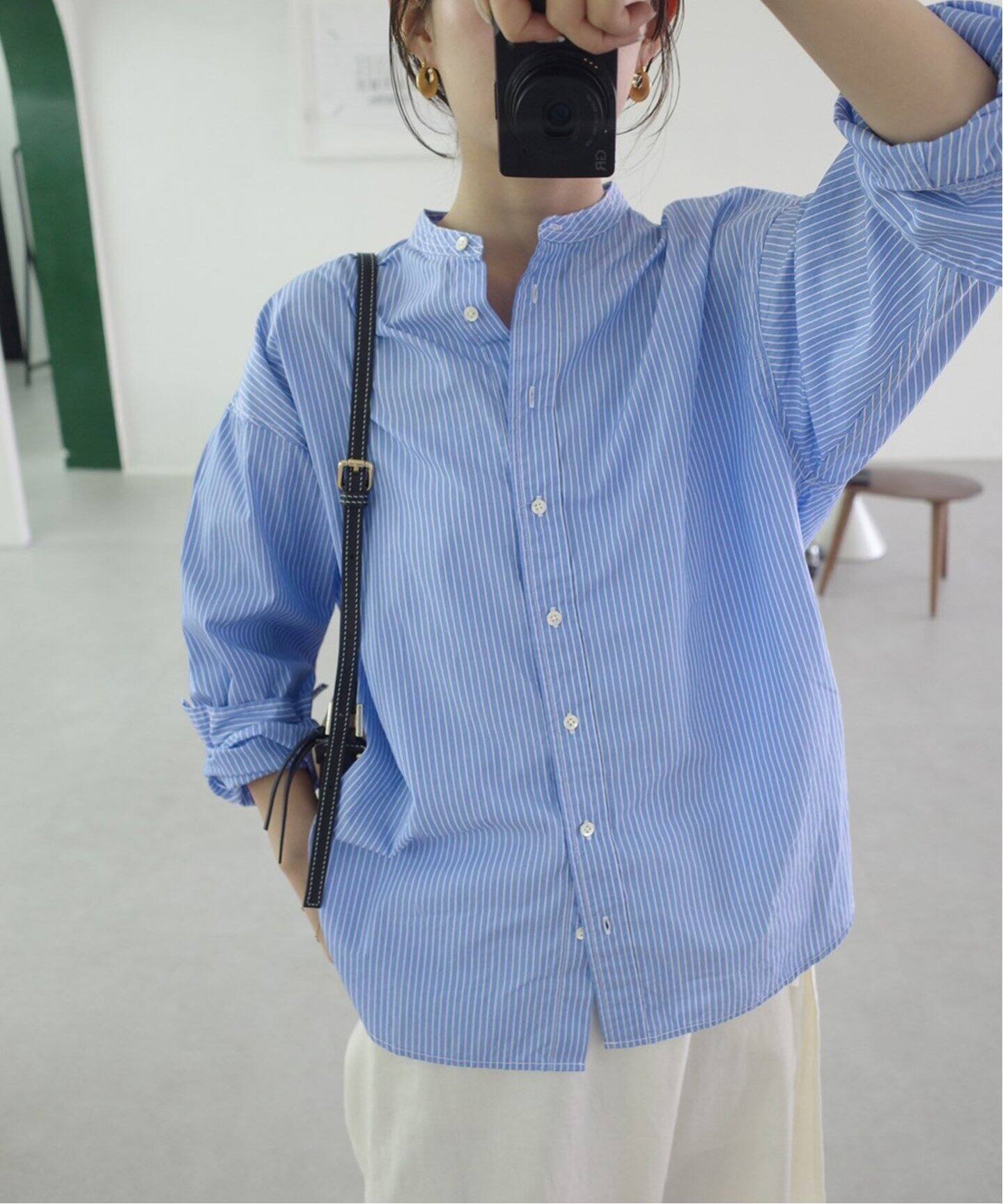 追加》ROYAL NAVY/ロイヤルネイビー SLOBE別注 バンドカラーシャツ 