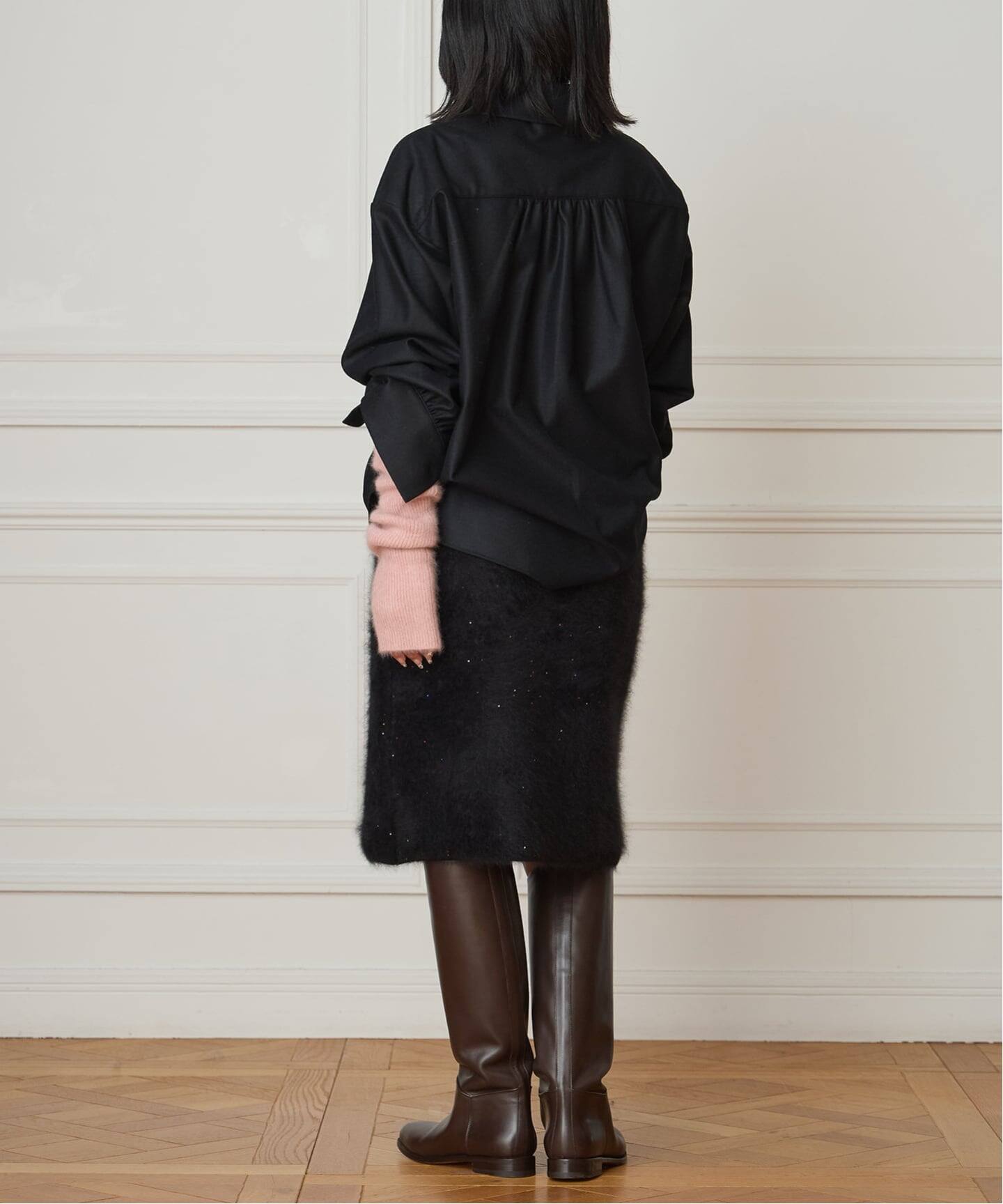 IENA LA BOUCLE ウールジャージスキッパーシャツ（シャツ／ブラウス