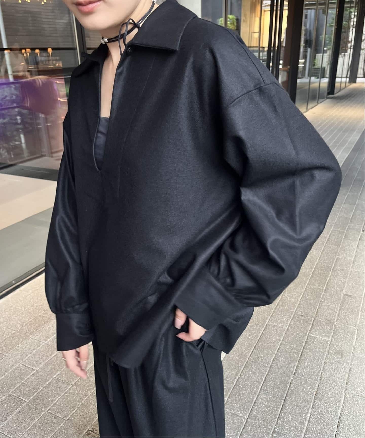 IENA LA BOUCLE ウールジャージスキッパーシャツ（シャツ／ブラウス