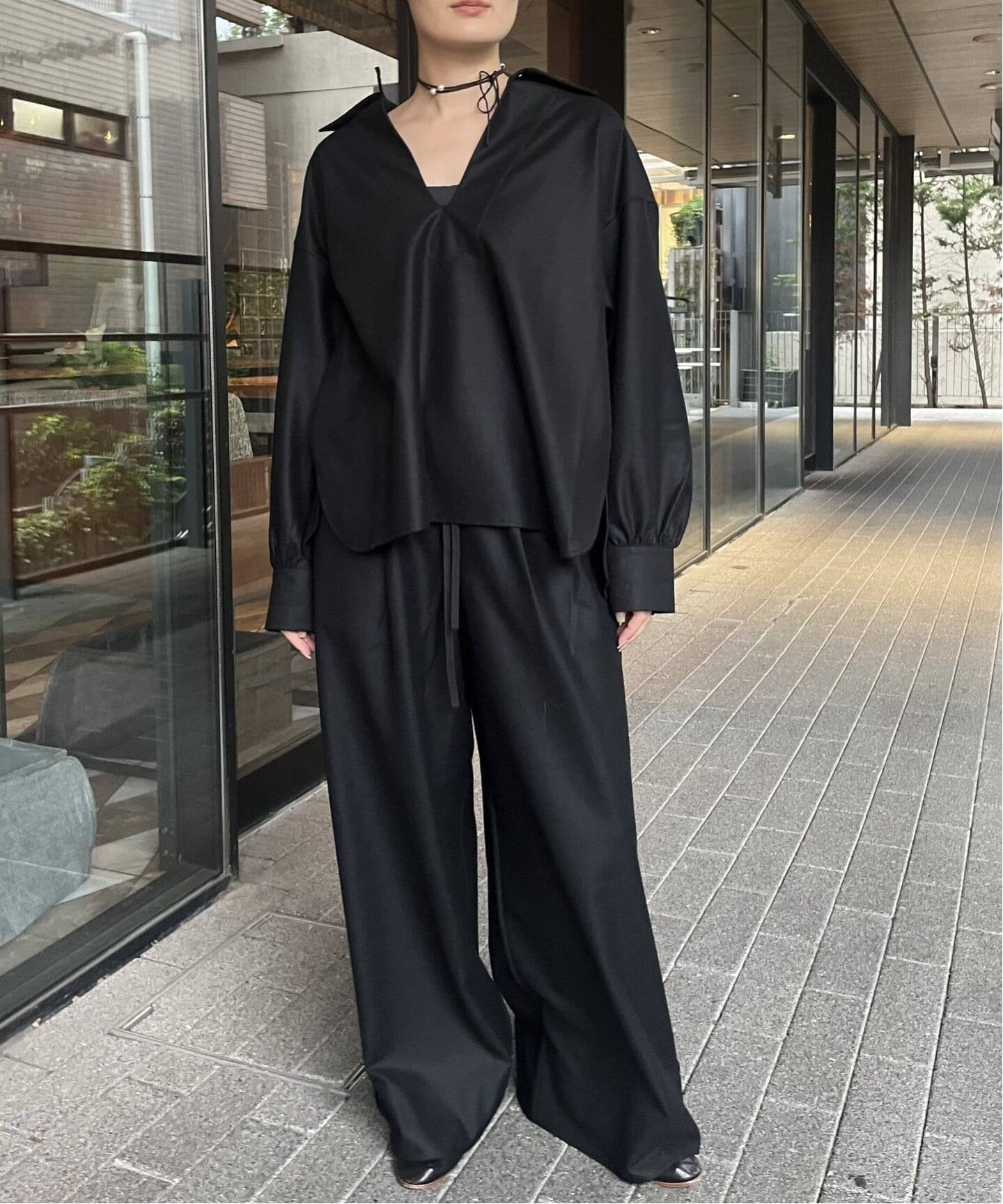 IENA LA BOUCLE ウールジャージスキッパーシャツ（シャツ／ブラウス