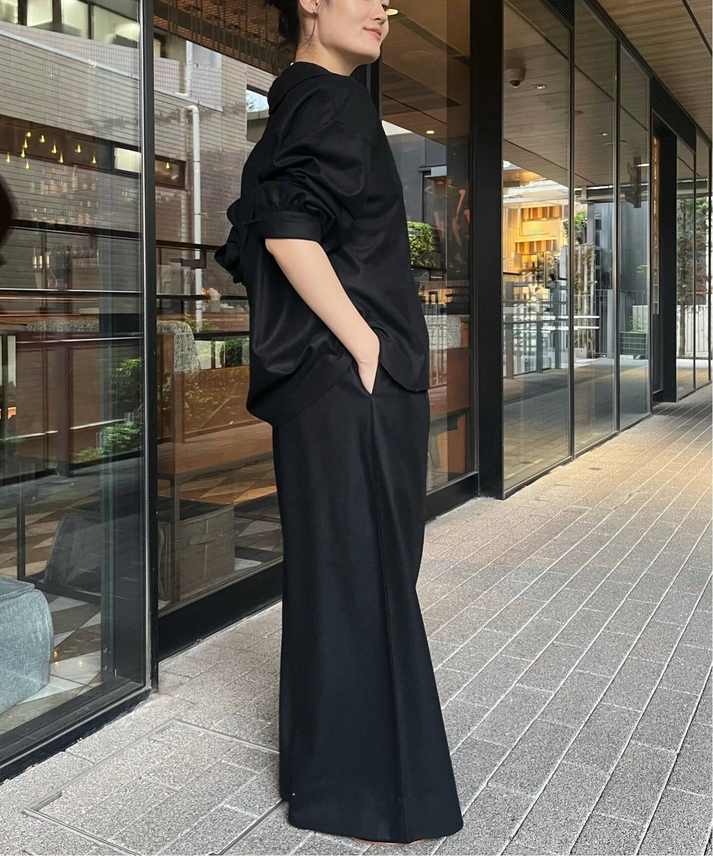 IENA LA BOUCLE ウールジャージスキッパーシャツ（シャツ／ブラウス