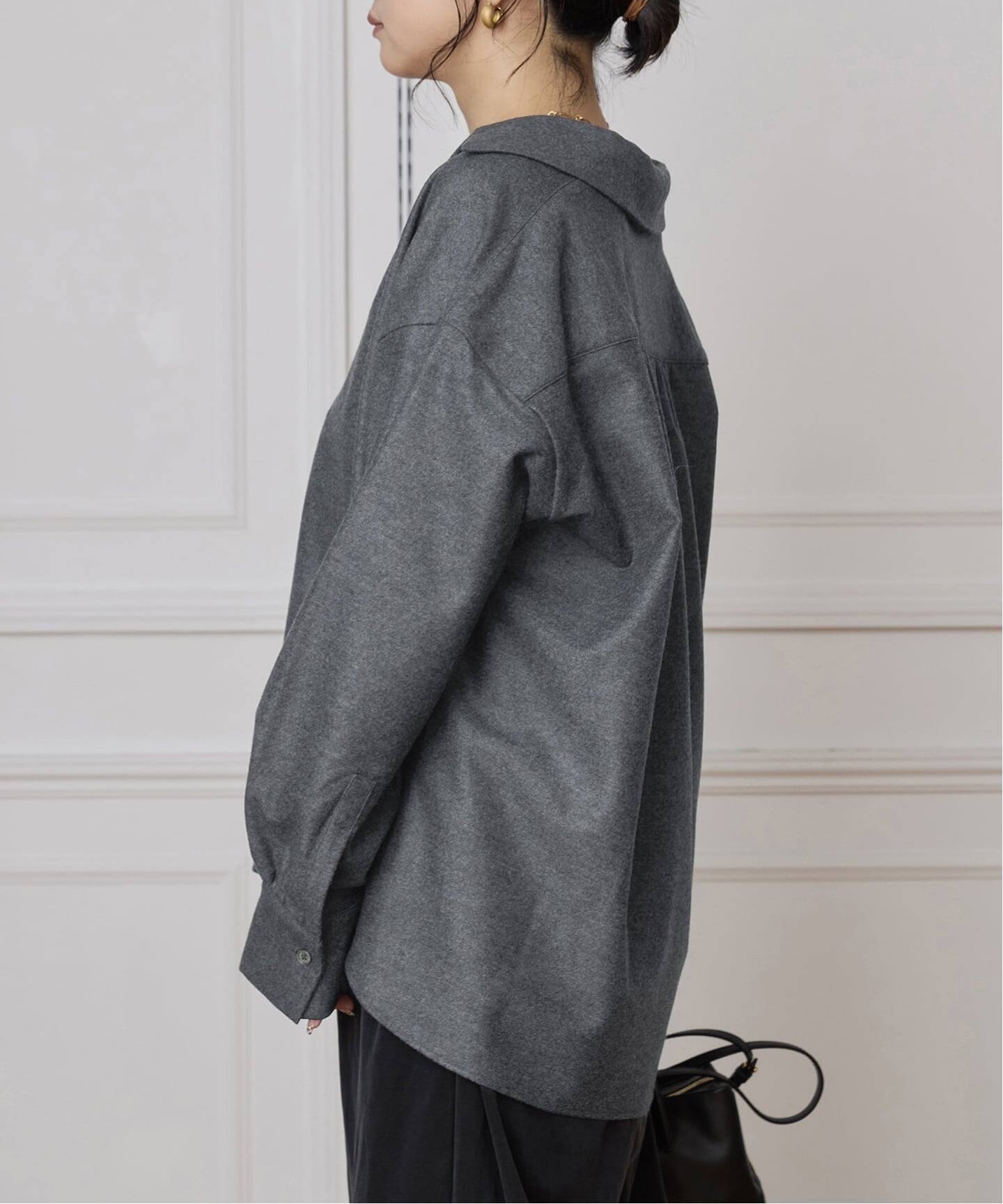 IENA LA BOUCLE ウールジャージスキッパーシャツ（シャツ／ブラウス