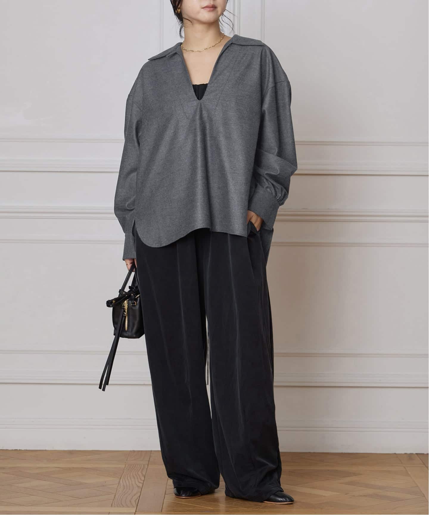 IENA LA BOUCLE ウールジャージスキッパーシャツ（シャツ／ブラウス