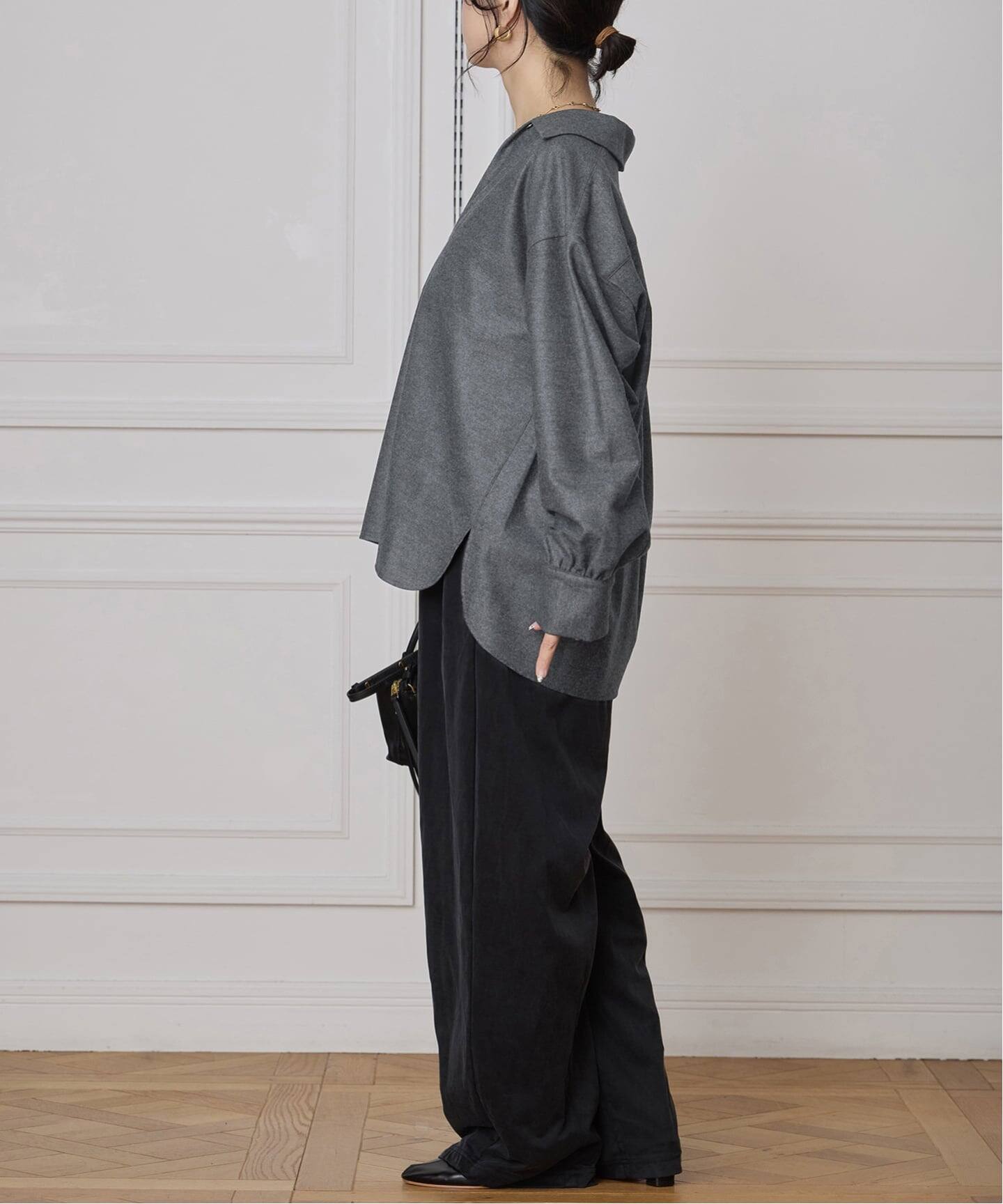 IENA LA BOUCLE ウールジャージスキッパーシャツ（シャツ／ブラウス