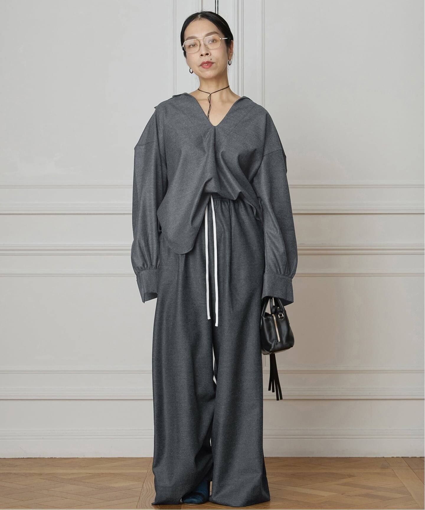 IENA LA BOUCLE ウールジャージスキッパーシャツ（シャツ／ブラウス