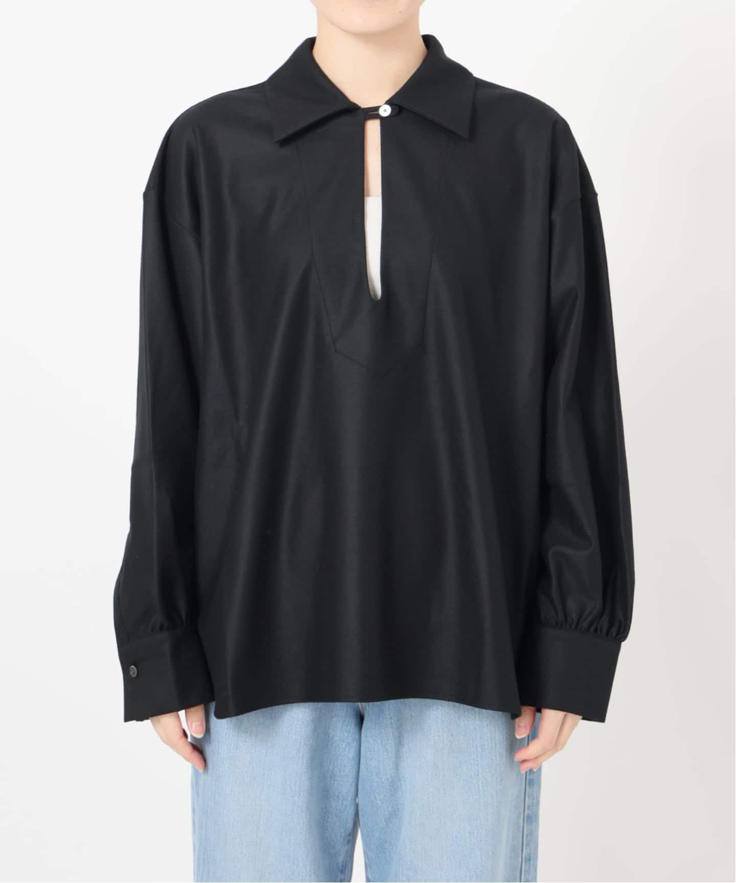 IENA LA BOUCLE ウールジャージスキッパーシャツ（シャツ／ブラウス