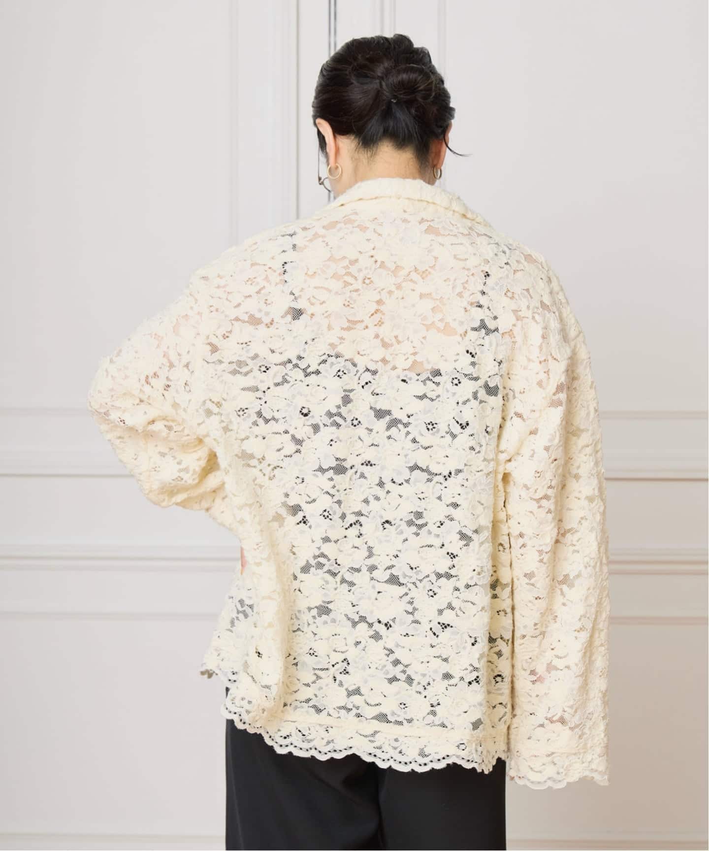 IENA LA BOUCLE レースオンエンブロイダリーシャツ（シャツ／ブラウス