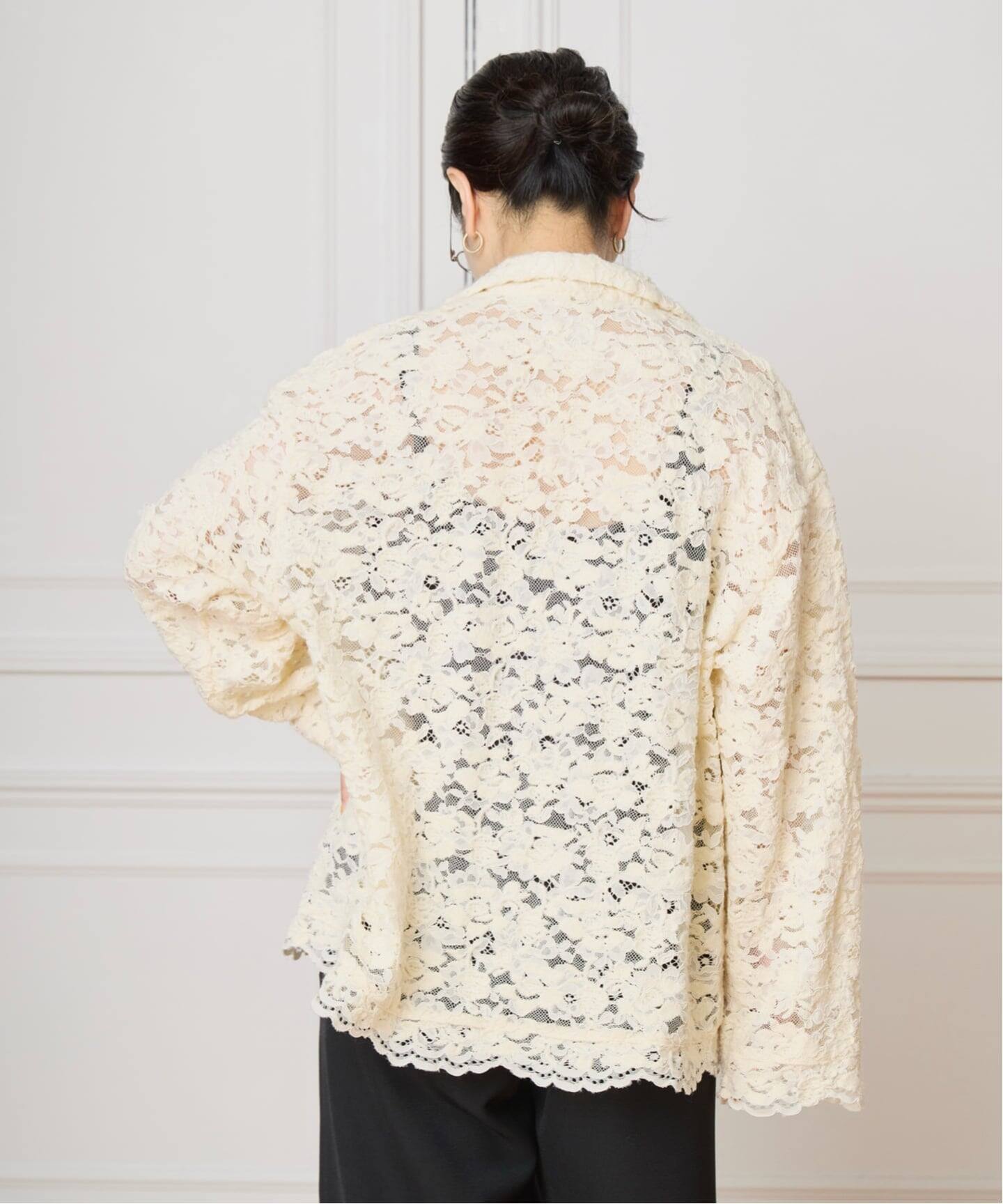 IENA LA BOUCLE レースオンエンブロイダリーシャツ（シャツ／ブラウス 