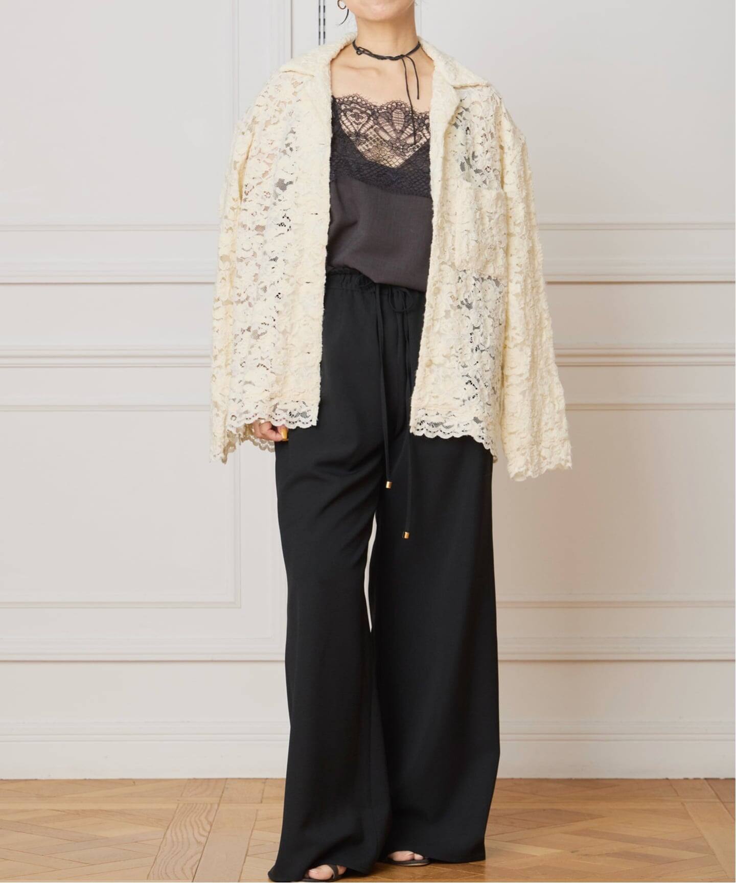 IENA LA BOUCLE エンブロイダリーレースコンビシャツ IENA LA BOUCLE エンブロイダリーレースコンビシャツ（シャツ