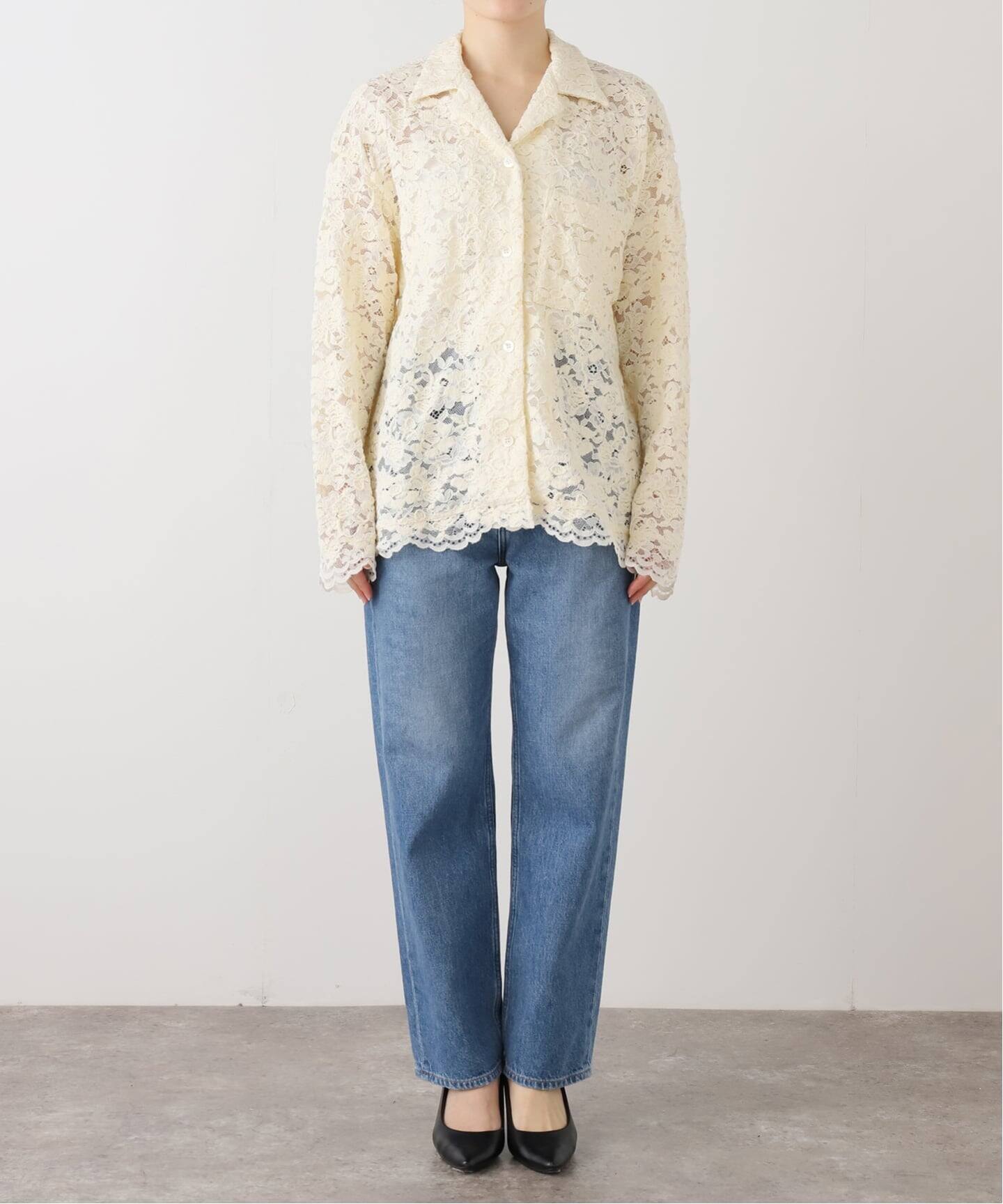 IENA LA BOUCLE エンブロイダリーレースコンビシャツ IENA LA BOUCLE エンブロイダリーレースコンビシャツ（シャツ