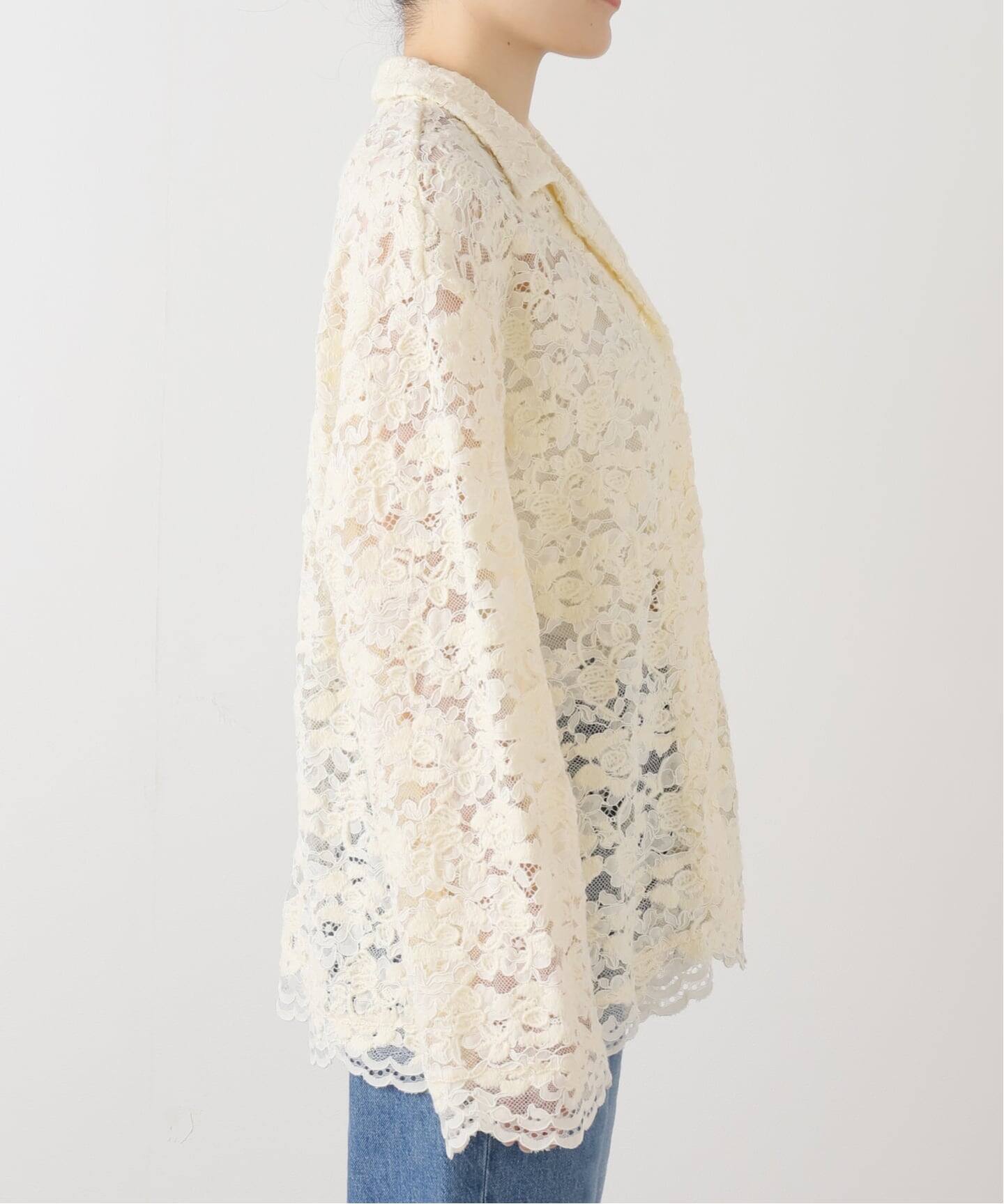 IENA LA BOUCLE エンブロイダリーレースコンビシャツ IENA LA BOUCLE エンブロイダリーレースコンビシャツ（シャツ