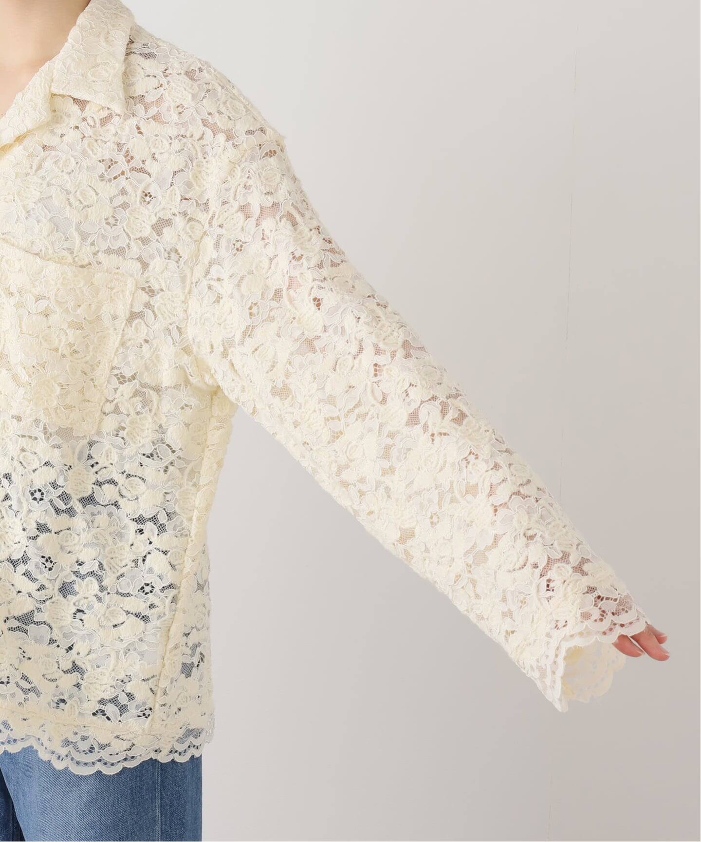 IENA LA BOUCLE レースオンエンブロイダリーシャツ（シャツ／ブラウス 