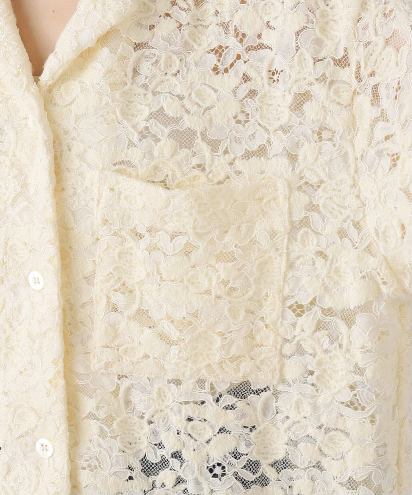 IENA LA BOUCLE エンブロイダリーレースコンビシャツ IENA LA BOUCLE エンブロイダリーレースコンビシャツ（シャツ