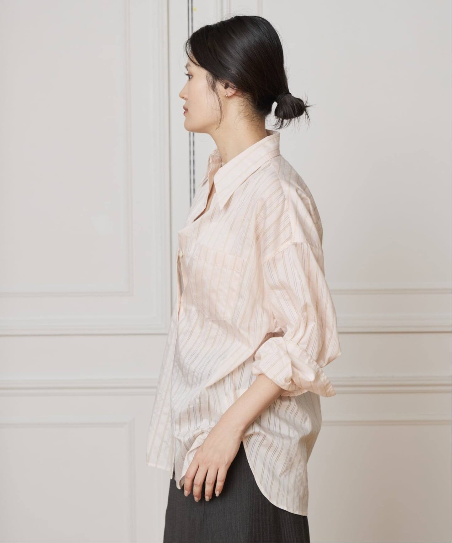 IENA LA BOUCLE ストライプシャツ IENA LA BOUCLE シアーストライプシャツ（シャツ／ブラウス）｜IENA