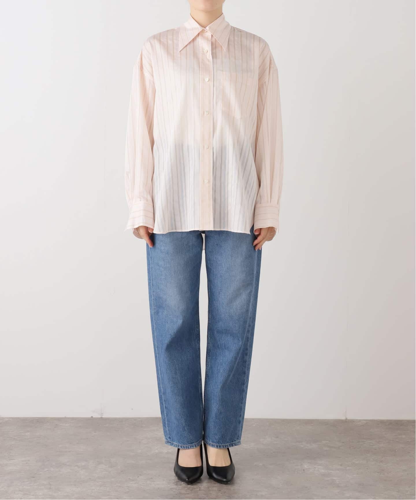 IENA LA BOUCLE ストライプシャツ IENA LA BOUCLE シアーストライプシャツ（シャツ／ブラウス）｜IENA