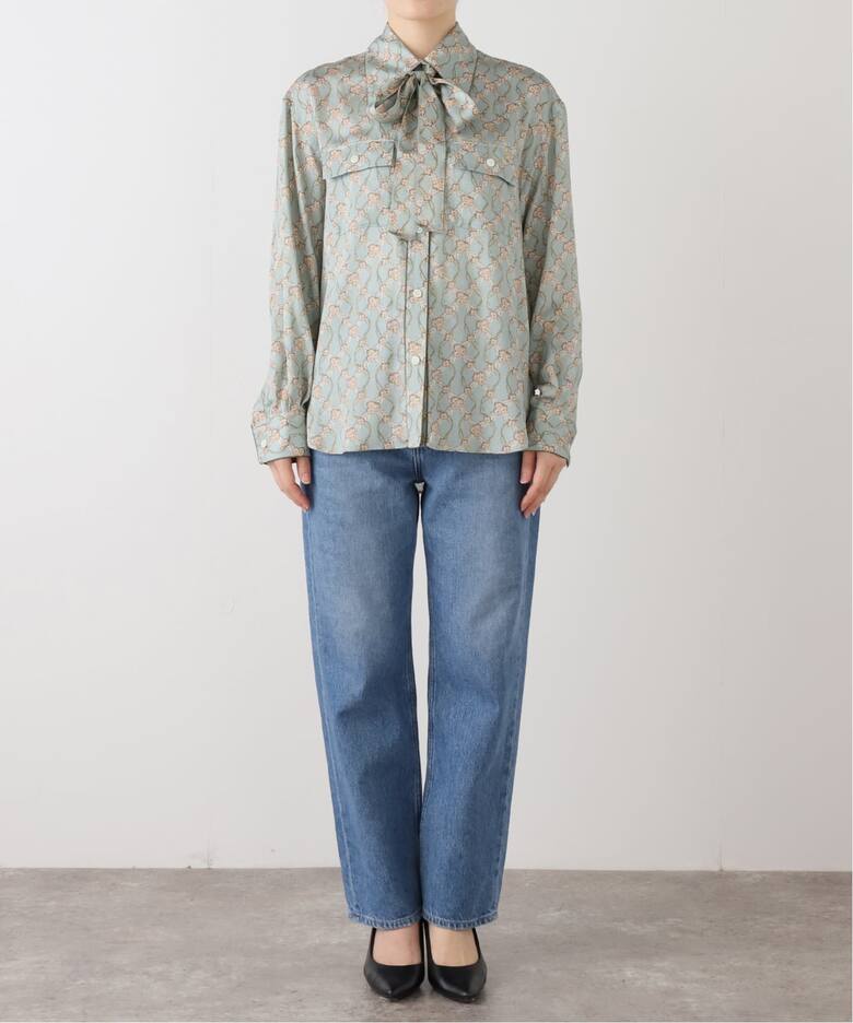 IENA LA BOUCLE オーナメントフラワープリントシャツ（シャツ 