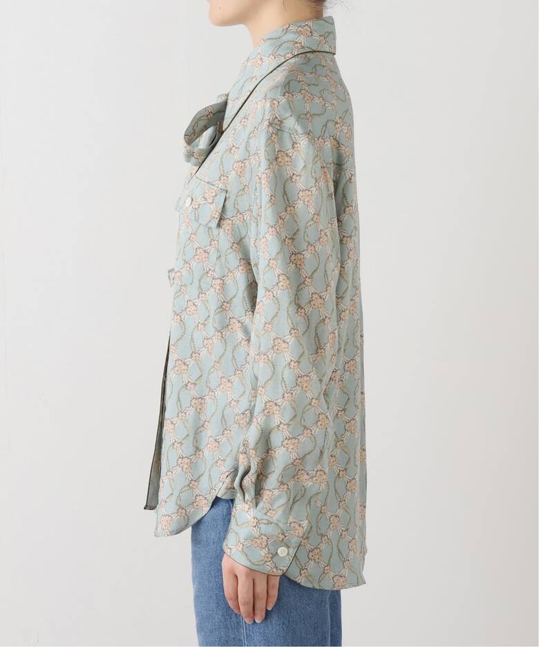 IENA LA BOUCLE オーナメントフラワープリントシャツ（シャツ 