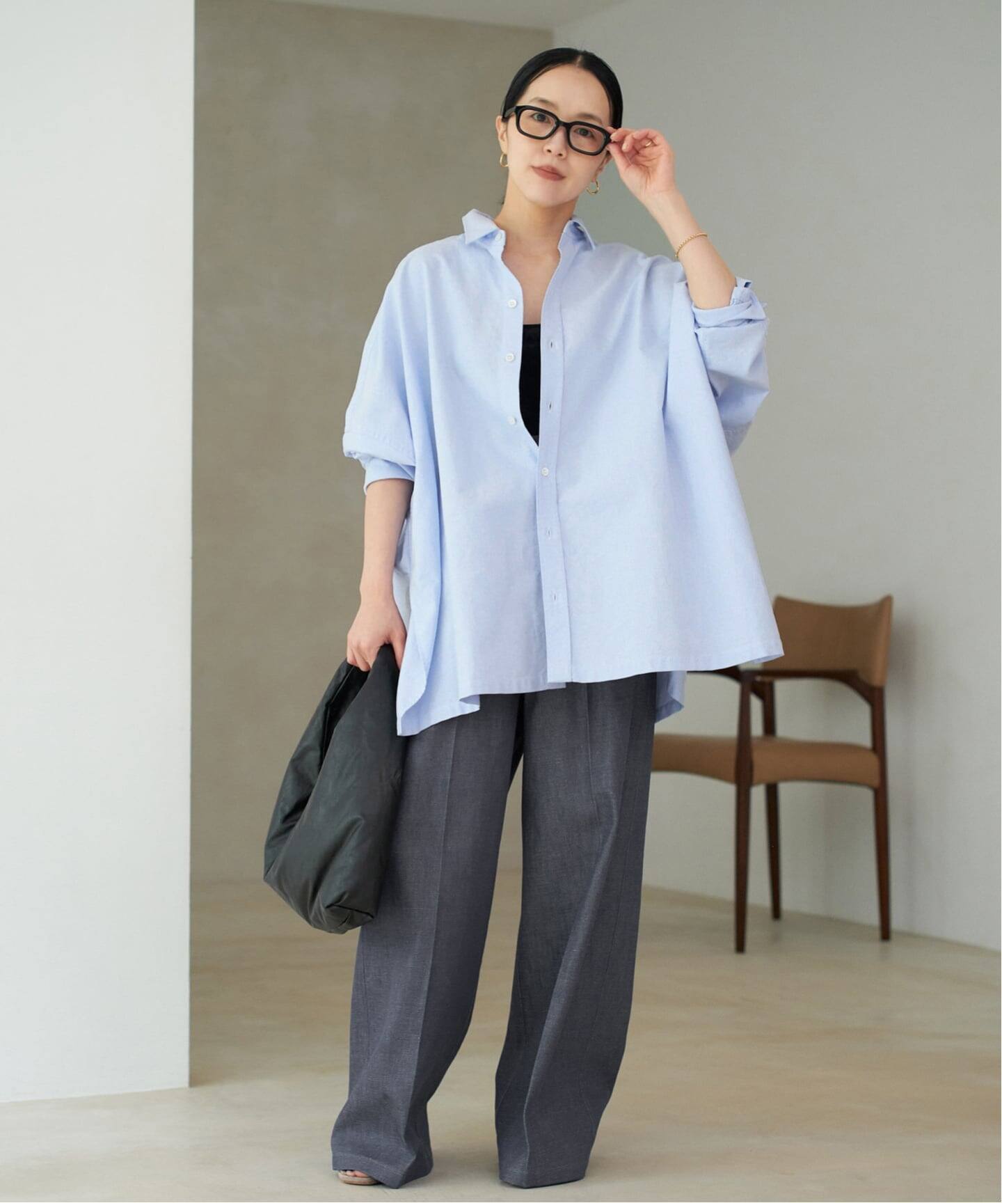 plageプラージュ ＊OX Poncho シャツ 追加》Light OX Poncho シャツ（シャツ/ブラウス）｜Plage