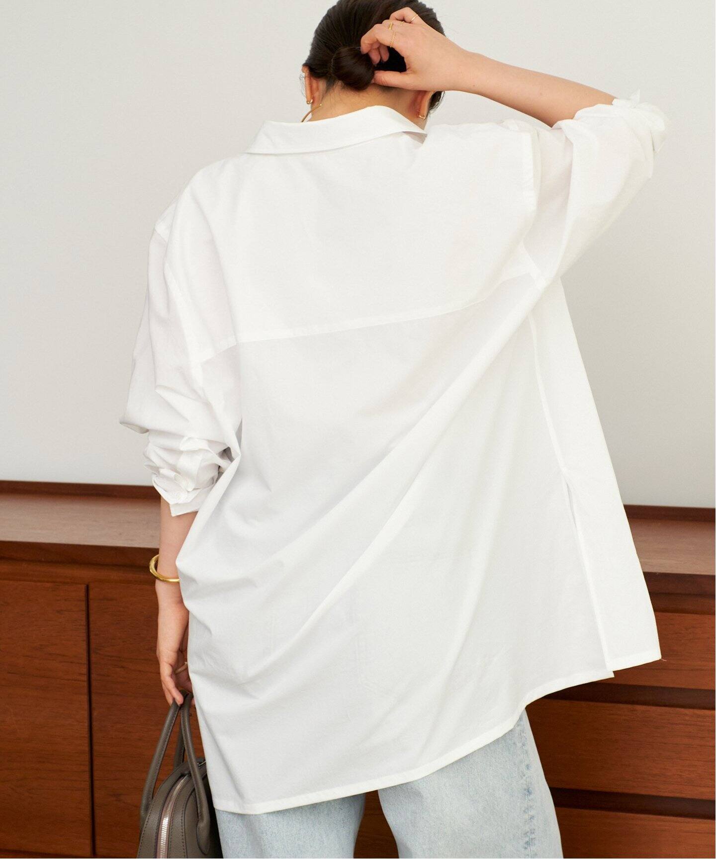 Plage - プラージュ 22AW シワ加工 裁ち切り ストライプ ロング ゆったり シャツ プラージュ 22AW シワ加工 裁ち切り ストライプ ロング ゆったり