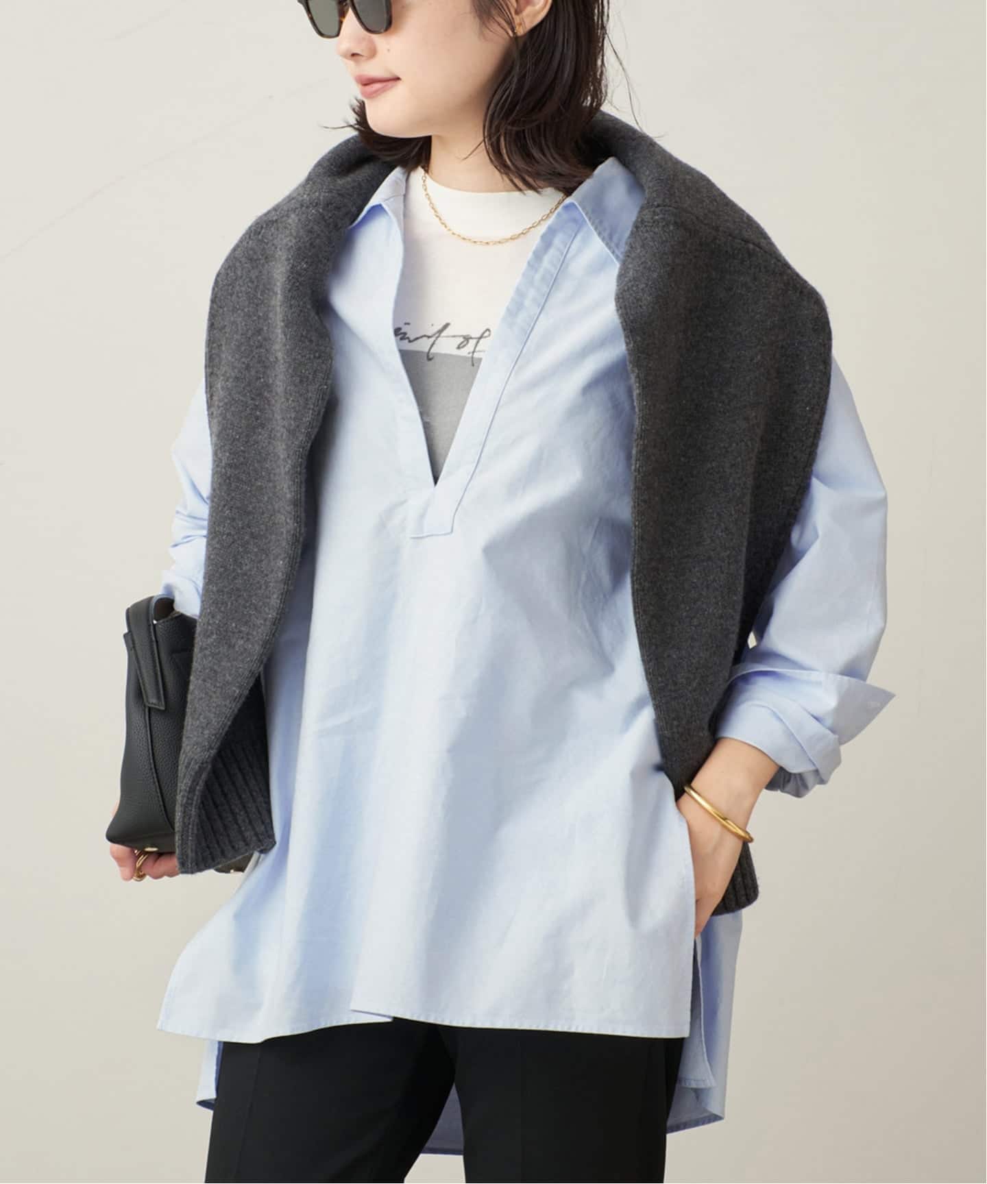 plage Crepe Long シャツ plage（プラージュ）の「Crepe Long シャツ（シャツ/ブラウス