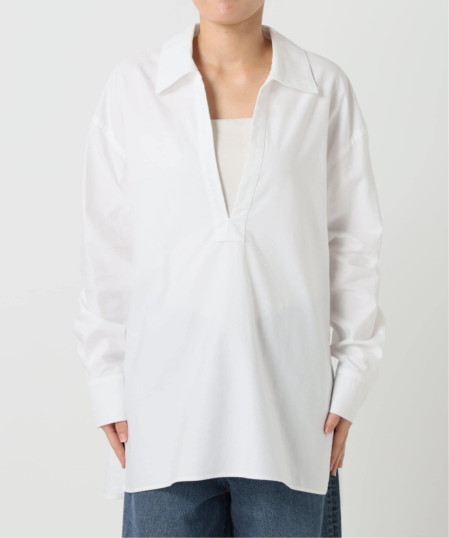 【美品】 プラージュ オーバーシャツ ブラウス プルオーバー スキッパー 予約》Skipper Long シャツ（シャツ／ブラウス）｜Plage