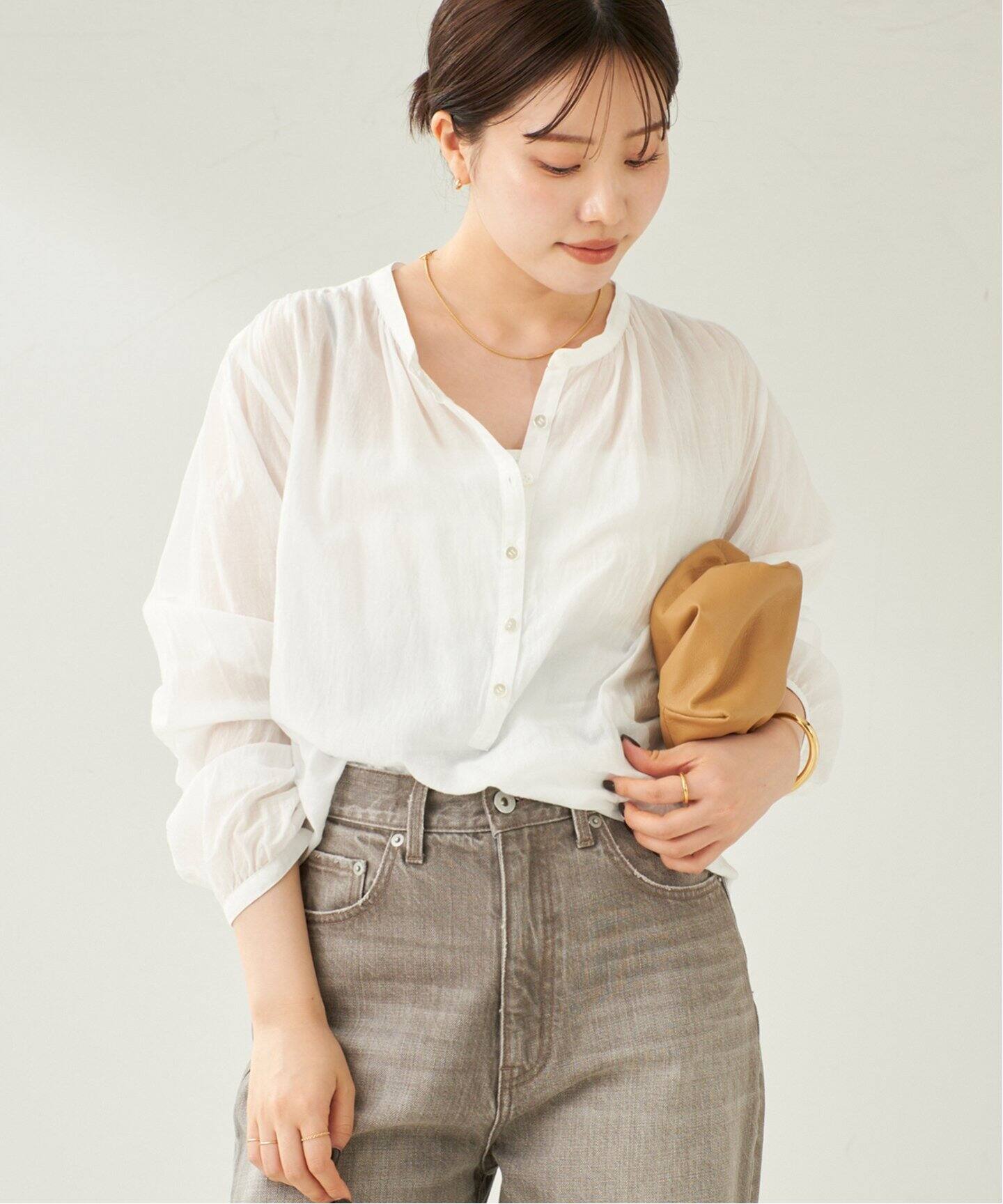 Airy Band Collar シャツ（シャツ／ブラウス）｜Plage（プラージュ）の 