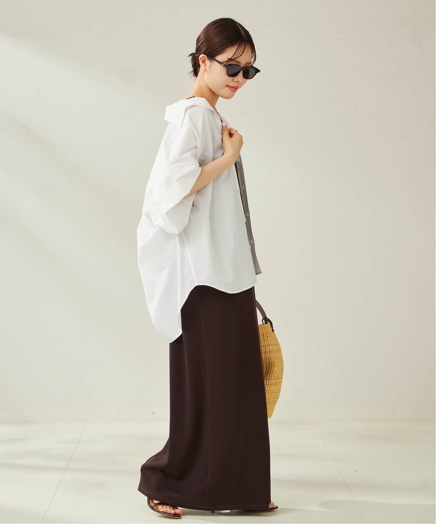 プラージュ　Roll-up cuffs シャツ ブラウン Roll Up Cuffs シャツ（シャツ／ブラウス）｜Plage（プラージュ