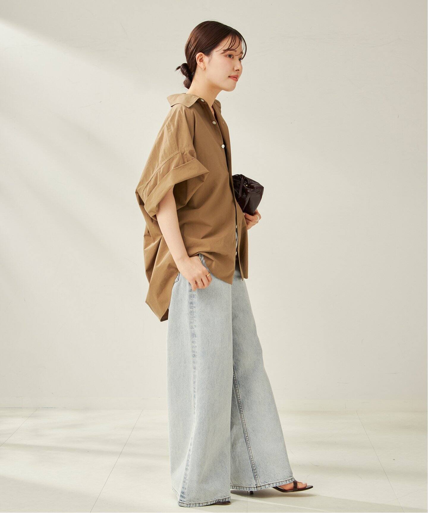 plageプラージュ＊Roll Up Cuffs シャツ プラージュ Plage Roll Up Cuffs シャツ （ネイビー