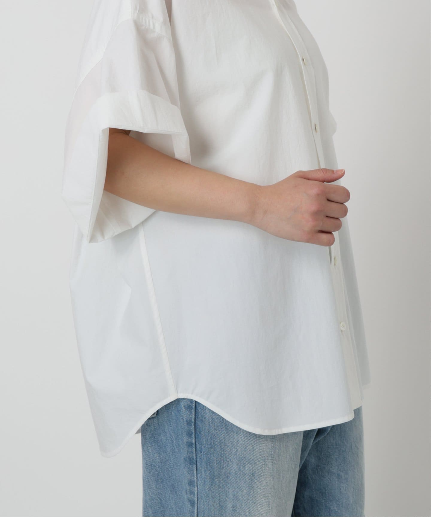 plageプラージュ＊Roll Up Cuffs シャツ プラージュ Plage Roll Up Cuffs シャツ （ホワイト