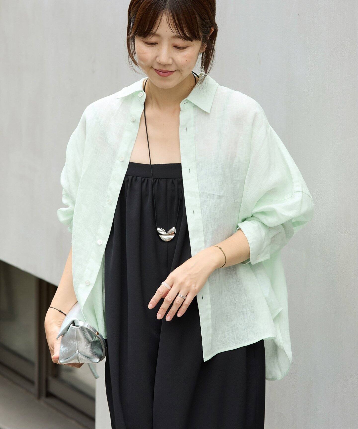 Plage Linen Short シャツ ピンク　リネンショートシャツ Linen Short シャツ（シャツ／ブラウス）｜Plage（プラージュ