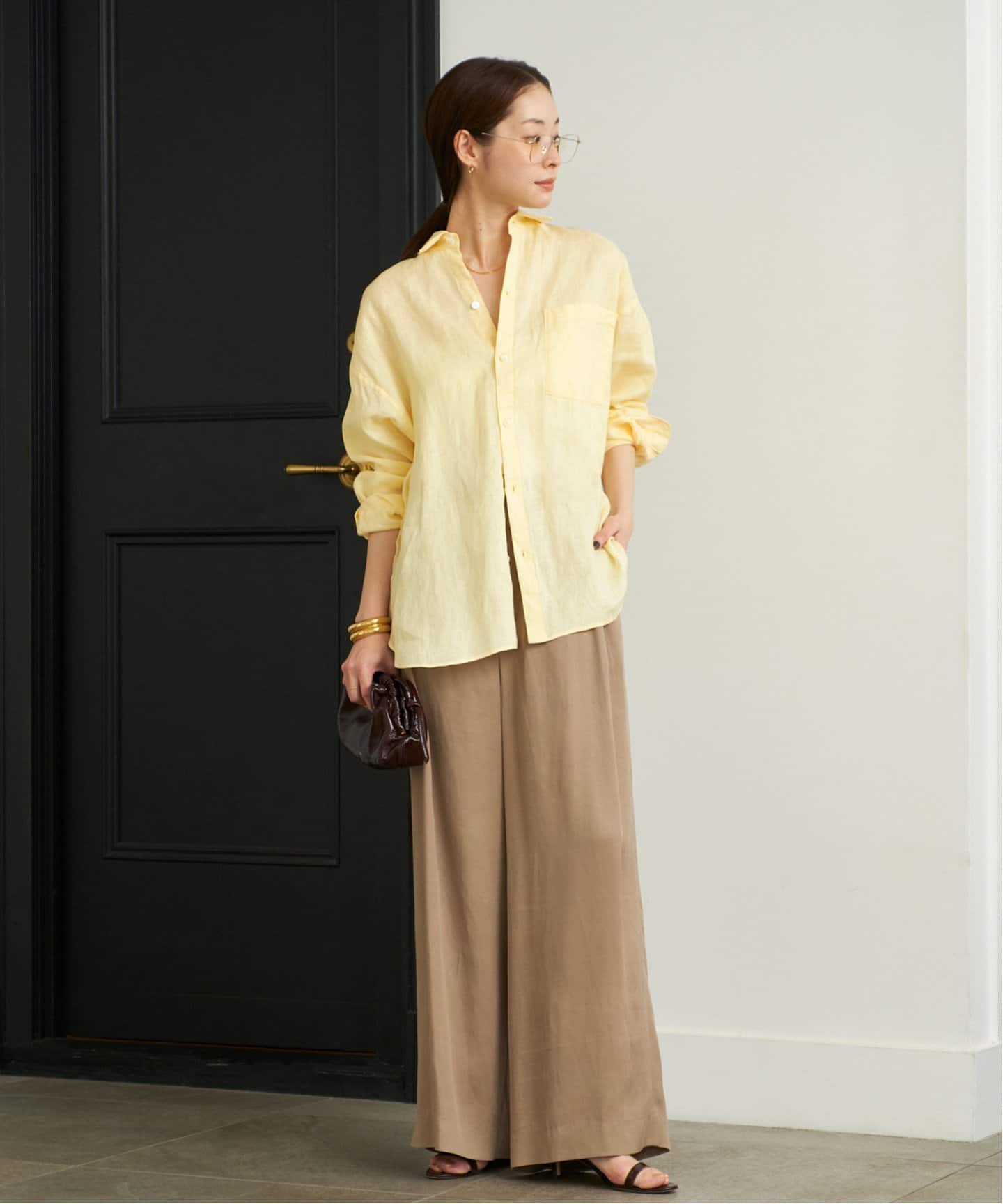 プラージュ リネン100％長袖シャツ リネンシャツ ビッグサイズ plage ブラウス シャツ Linen Big レディース : ZOZOTOWN Yahoo