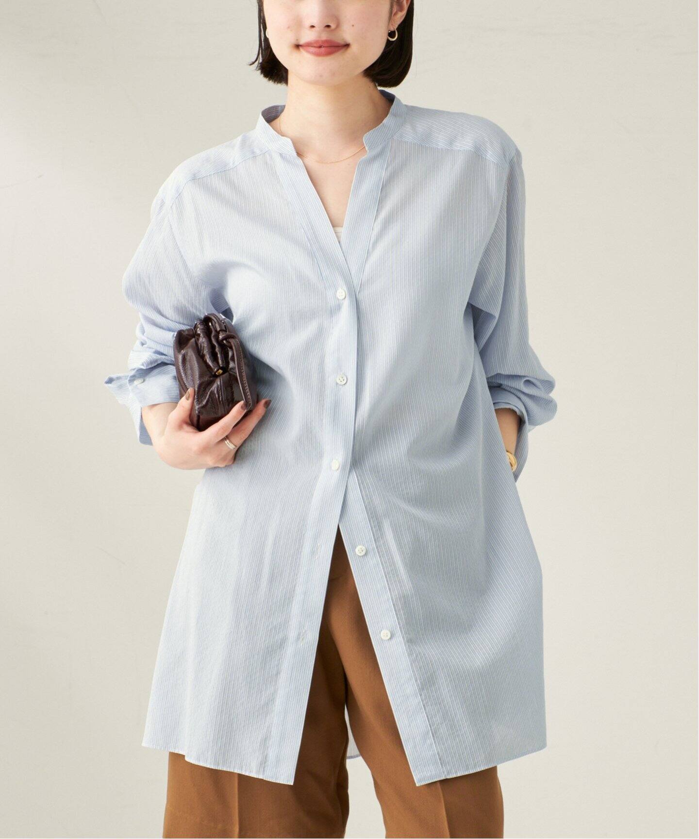 Plage R’IAM シアーロングシャツ　ブラック プラージュ Plage R'IAM シアーロングシャツ （ブラック