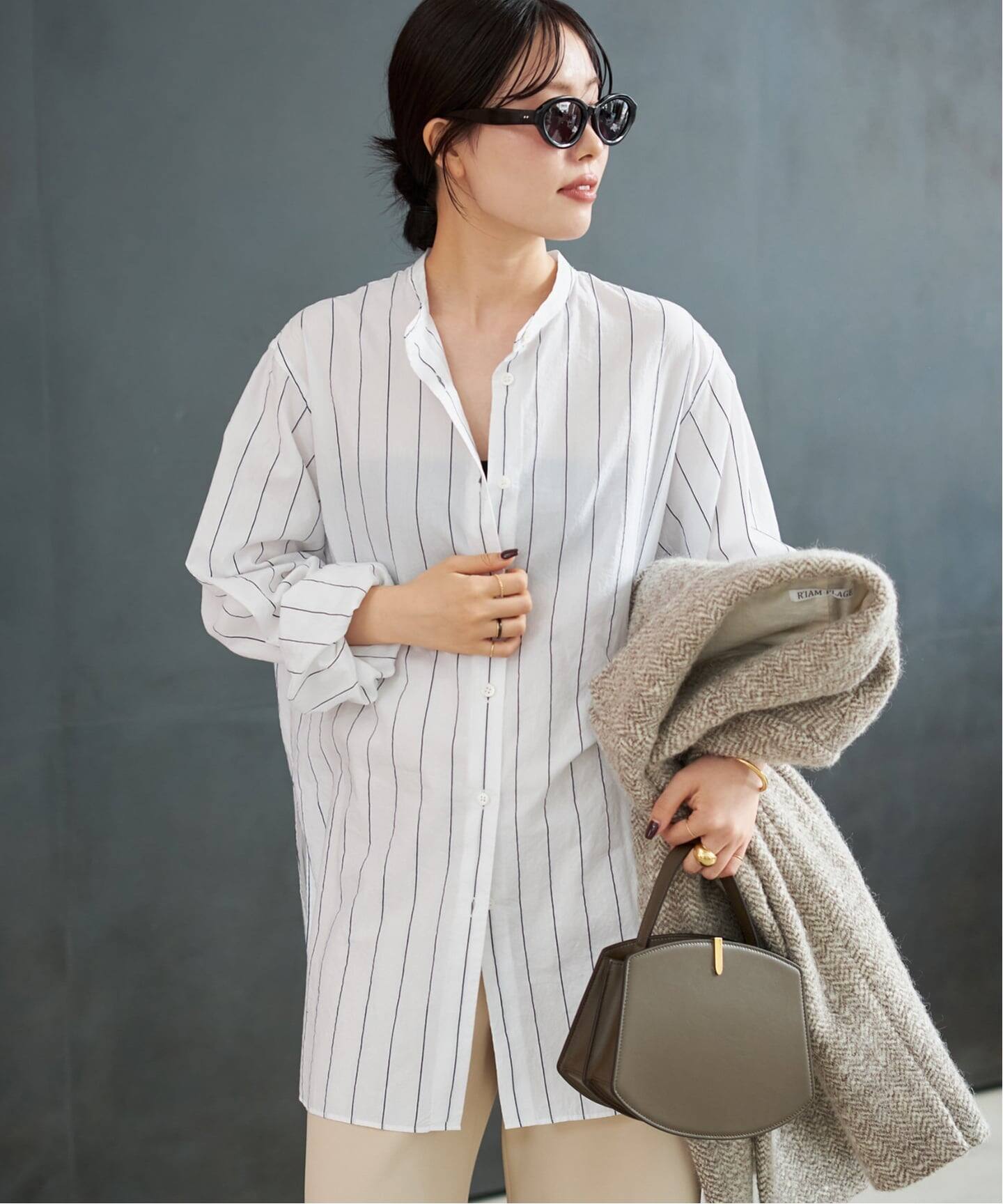 【お値下げ中】完売品！　plage R'IAM シャドウストライプ　シャツ お値下げ中】完売品！ plage R'IAM シャドウストライプ シャツ