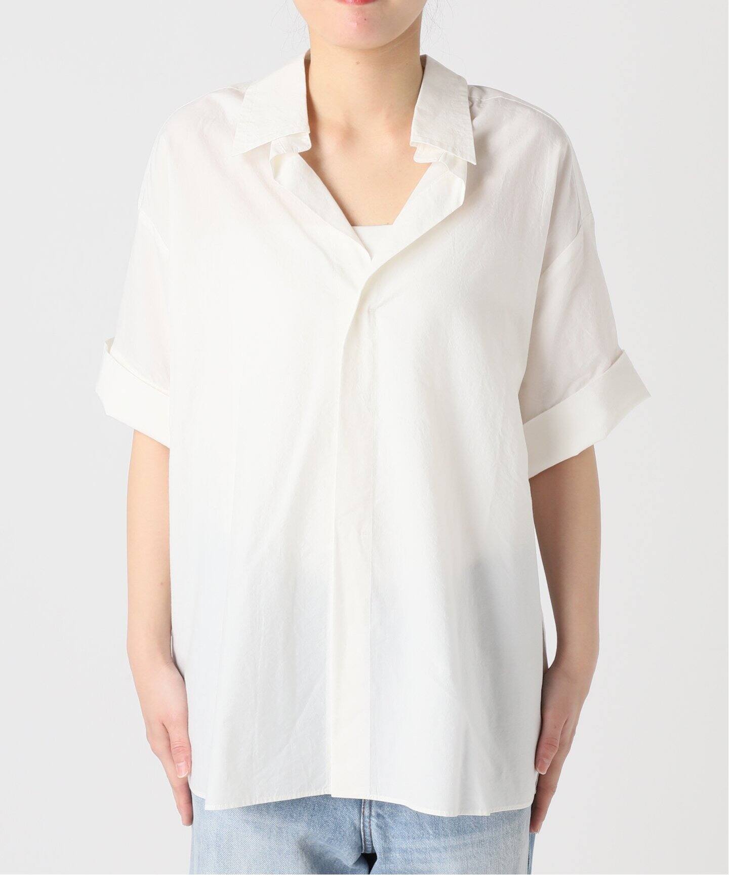 plage プラージュ　R'IAM バルーンハーフスリーブシャツ　リアム　白 セール】R'IAM バルーンハーフスリーブシャツ（シャツ/ブラウス